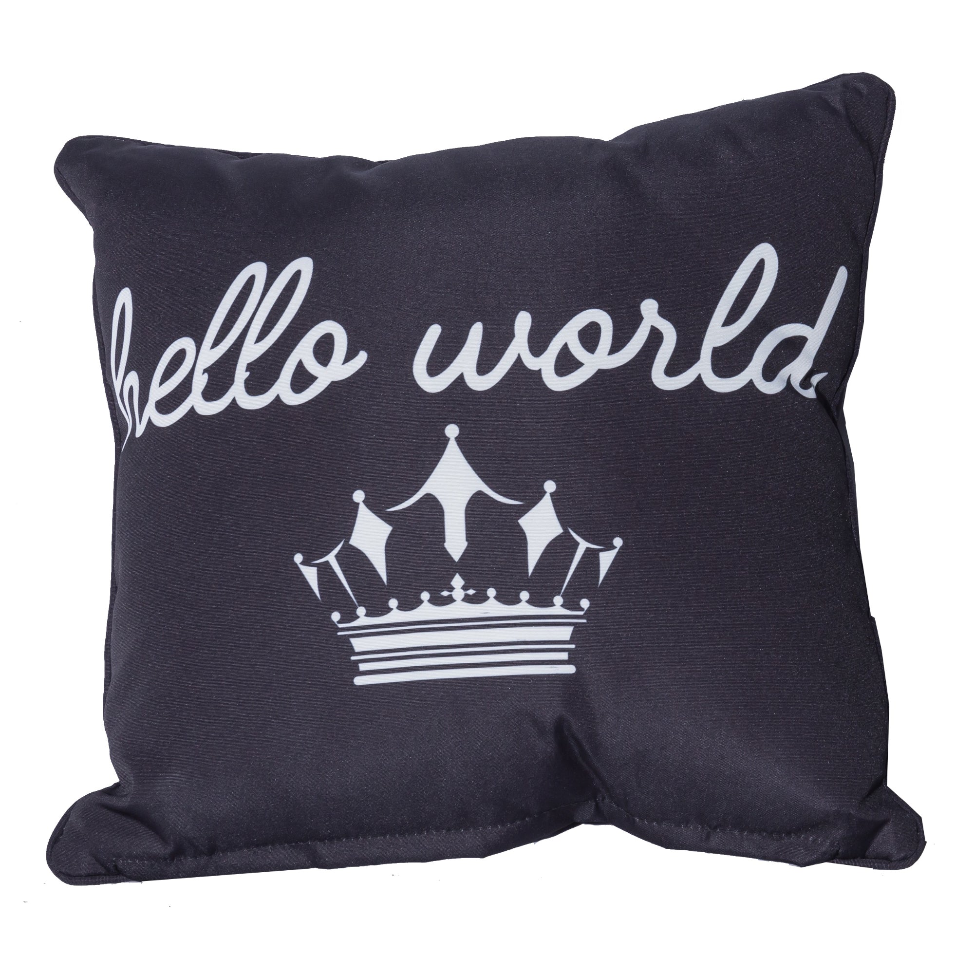 Kissenbezüge / Deko Kissen / Zierkissen Hello World schwarz