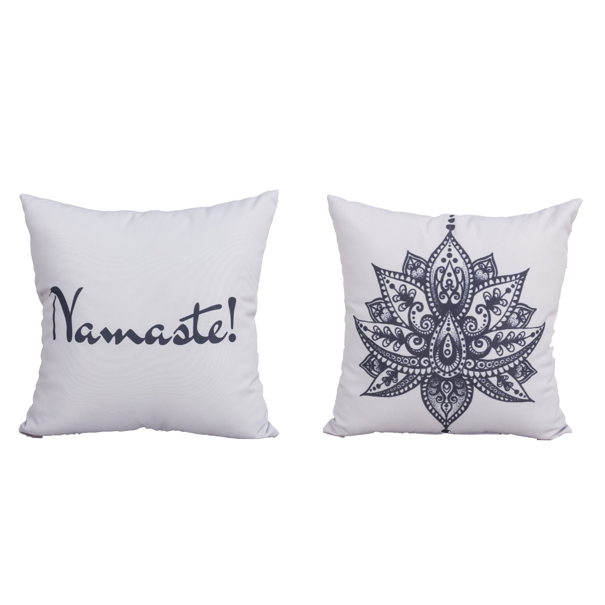 Kissenbezüge / Deko Kissen / Zierkissen Namaste grau – Mandalika Outdoor & Living Products GmbH