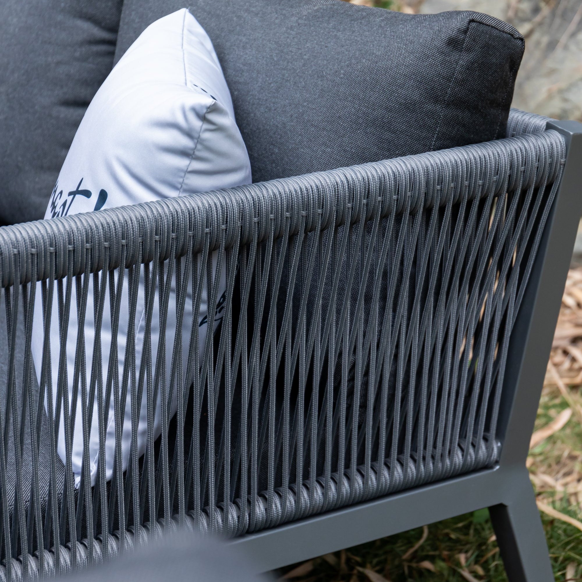 XXL Premium Lounge Set Namaste / Aluminium kombiniert mit Rope