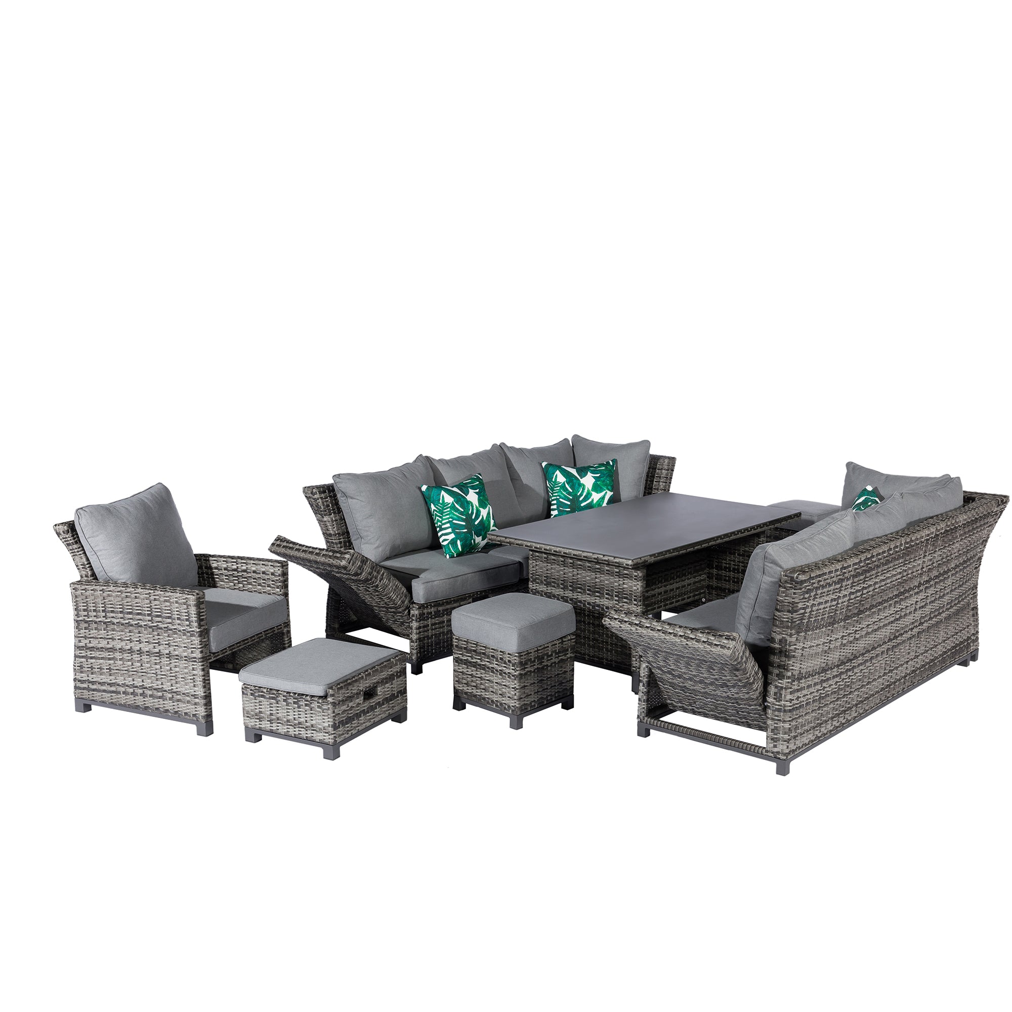 SUMMER SALE ☀️⛱️🏝️ Dining Lounge Set Havanna Deluxe Moon Grey XL inkl. Dining Sessel mit verstellbarem Rücken