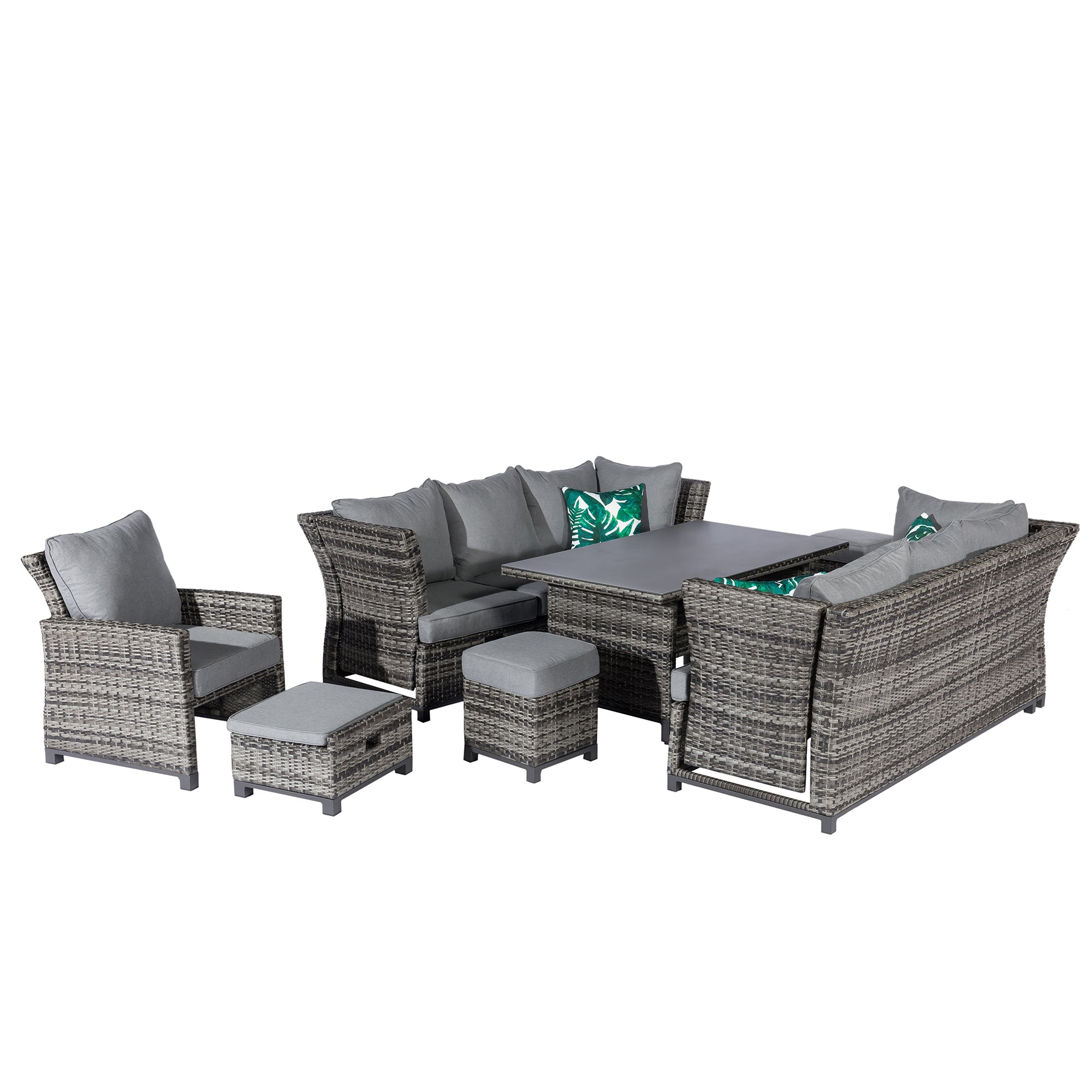 SUMMER SALE ☀️⛱️🏝️ Dining Lounge Set Havanna Deluxe Moon Grey XL inkl. Dining Sessel mit verstellbarem Rücken
