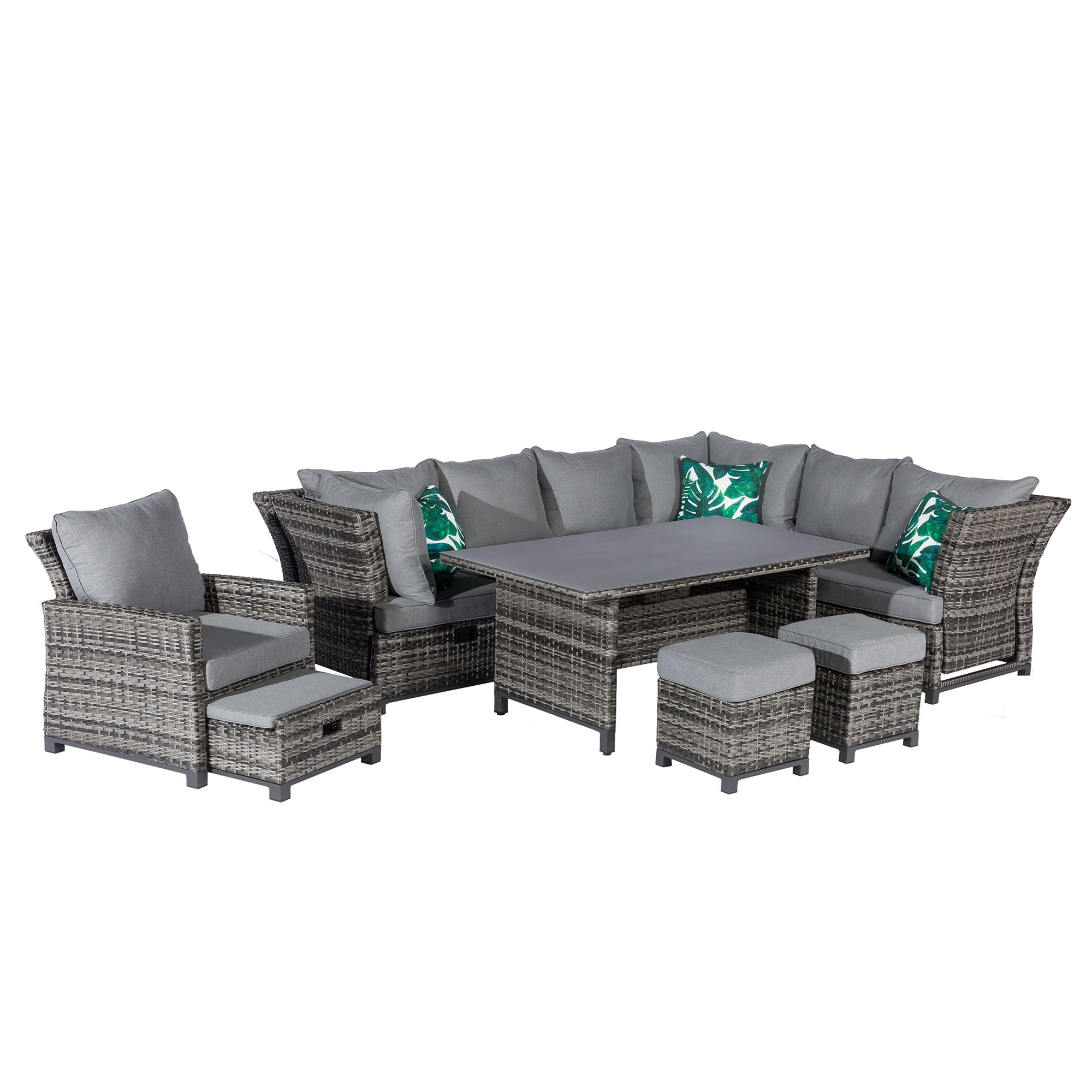 SUMMER SALE ☀️⛱️🏝️ Dining Lounge Set Havanna Deluxe Moon Grey XL inkl. Dining Sessel mit verstellbarem Rücken