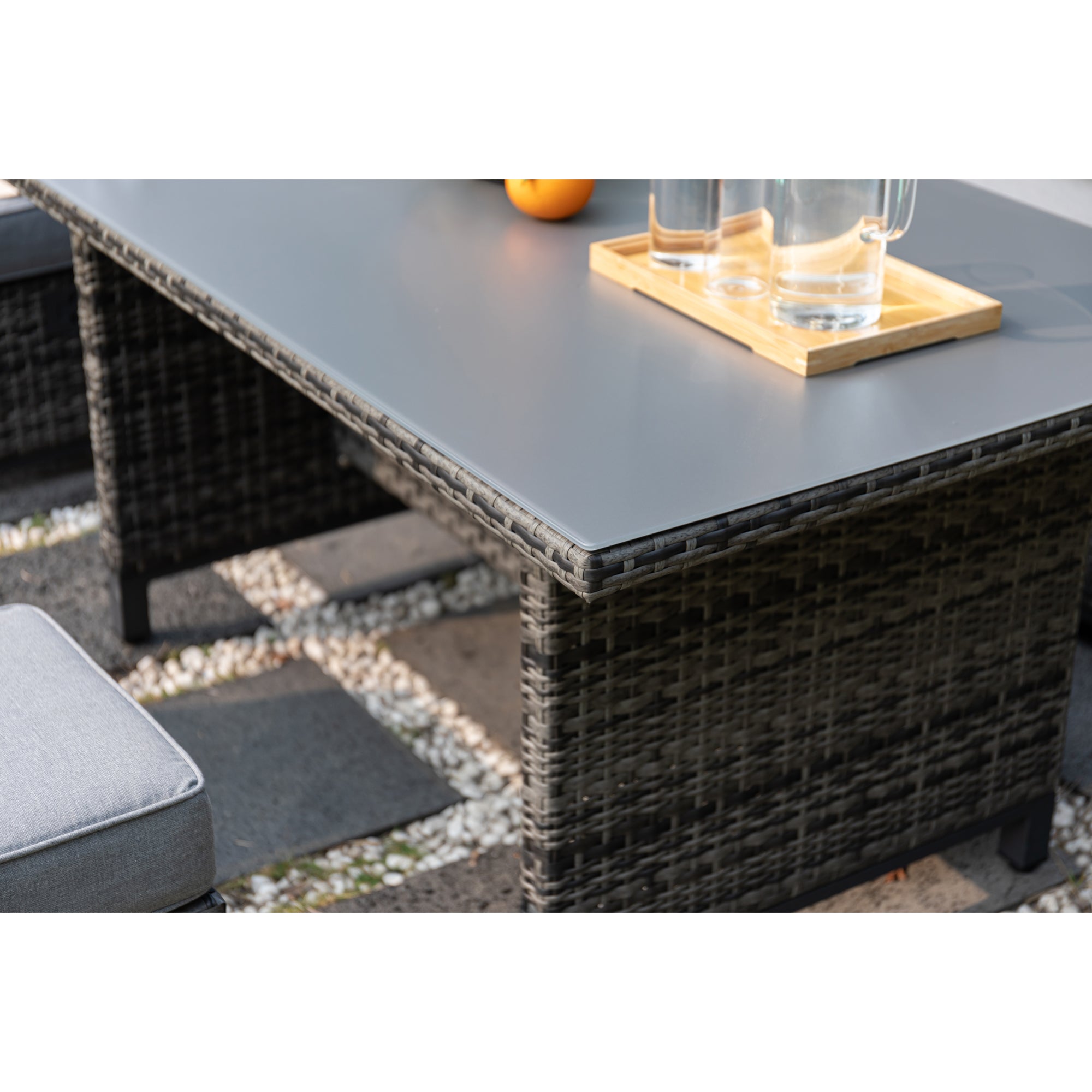 Bestseller: Dining Eck-Lounge Set Havanna Deluxe Moon grey - 3in1 Funktion (variabel stellbar) / stufenlos verstellbare Armlehnen
