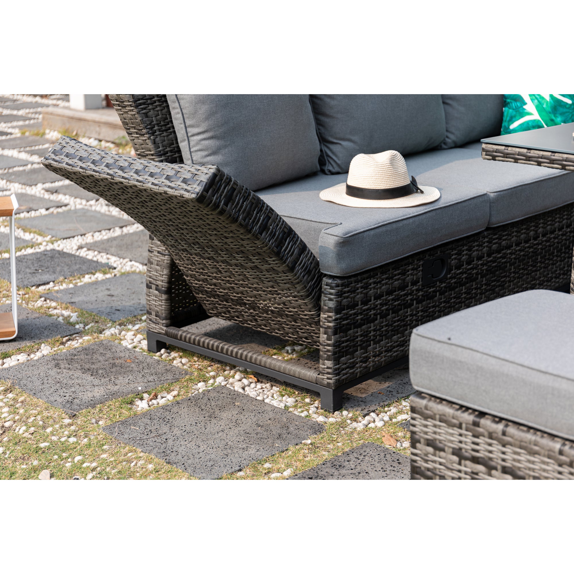 Bestseller: Dining Eck-Lounge Set Havanna Deluxe Moon grey - 3in1 Funktion (variabel stellbar) / stufenlos verstellbare Armlehnen