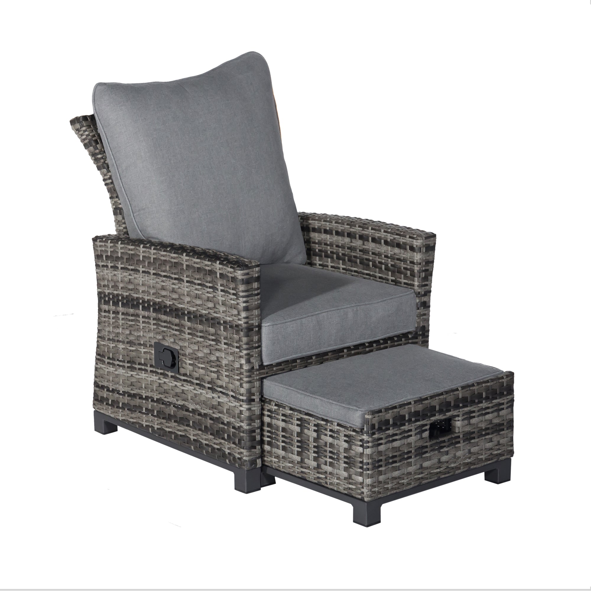 Lounge Sessel Havanna Deluxe Moon Grey stufenlos verstellbare Rückenlehne & Fußhocker