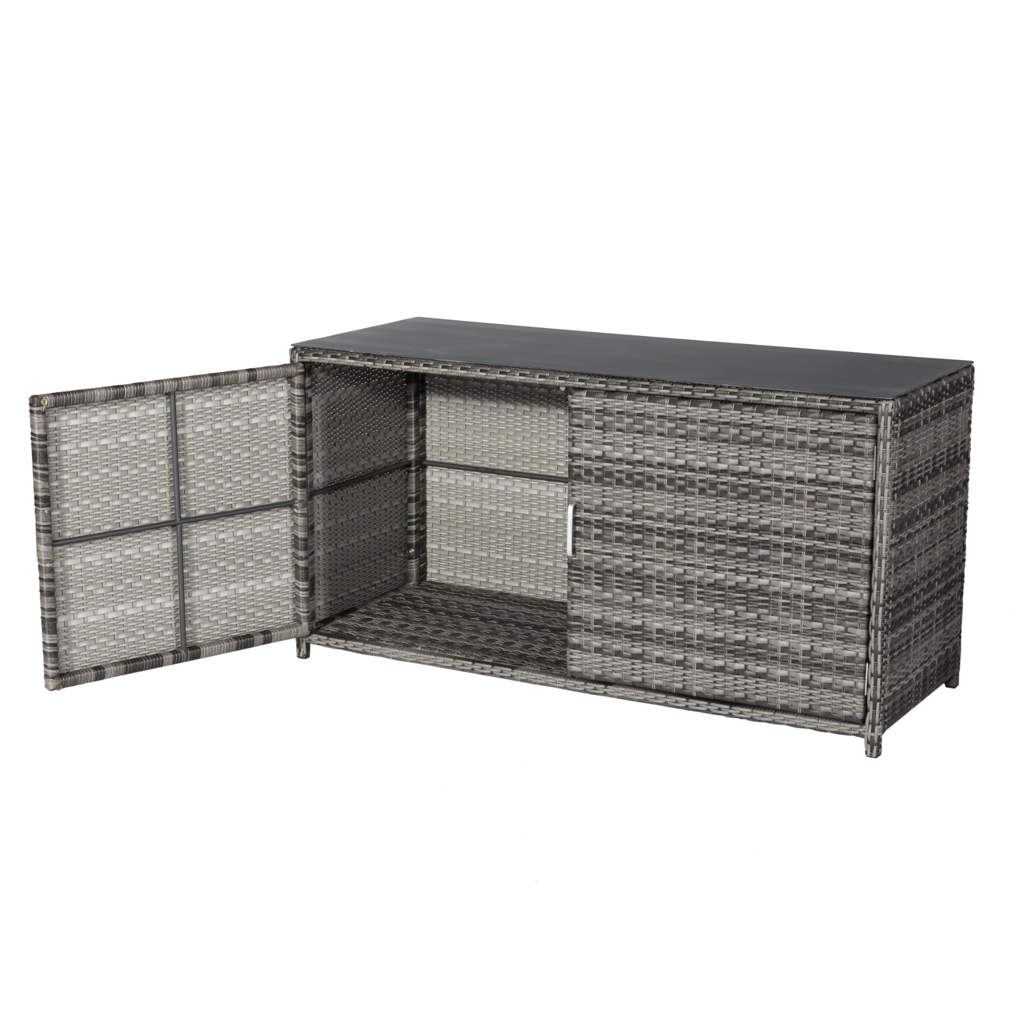 SUMMER SALE ☀️⛱️🏝️ Kissenbox & Sideboard in einem! Havanna Deluxe Moon Grey inkl. Abdeckung & Glasplatte