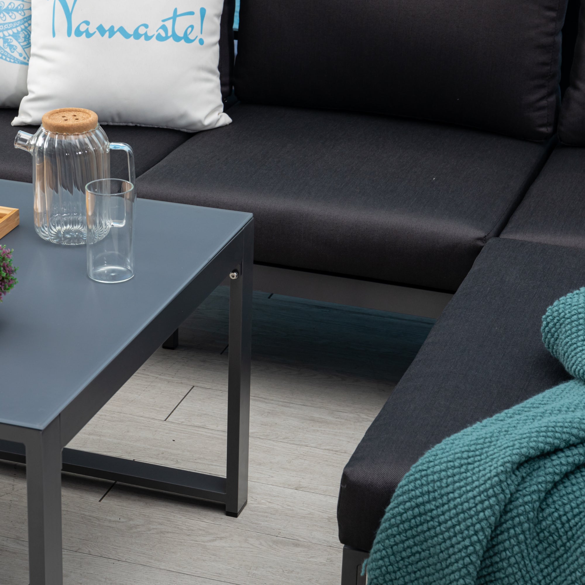 Lounge Set Santana inkl. Sessel & Hocker / Pures Aluminium in moderner Form