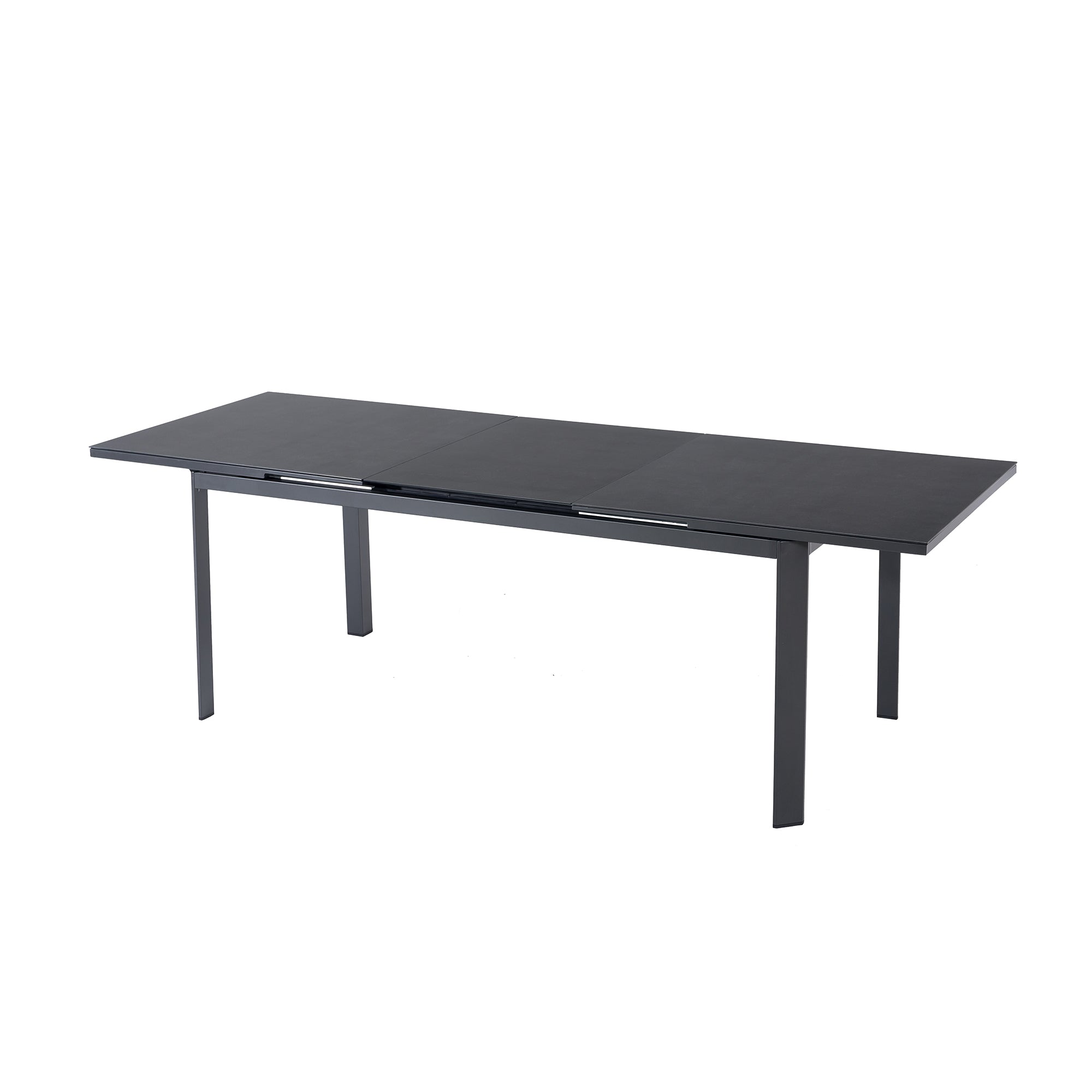 Ausziehtisch Colmar 180 / 240x90x76cm / Aluminium-Gestell kombiniert mit einer Keramikglasplatte