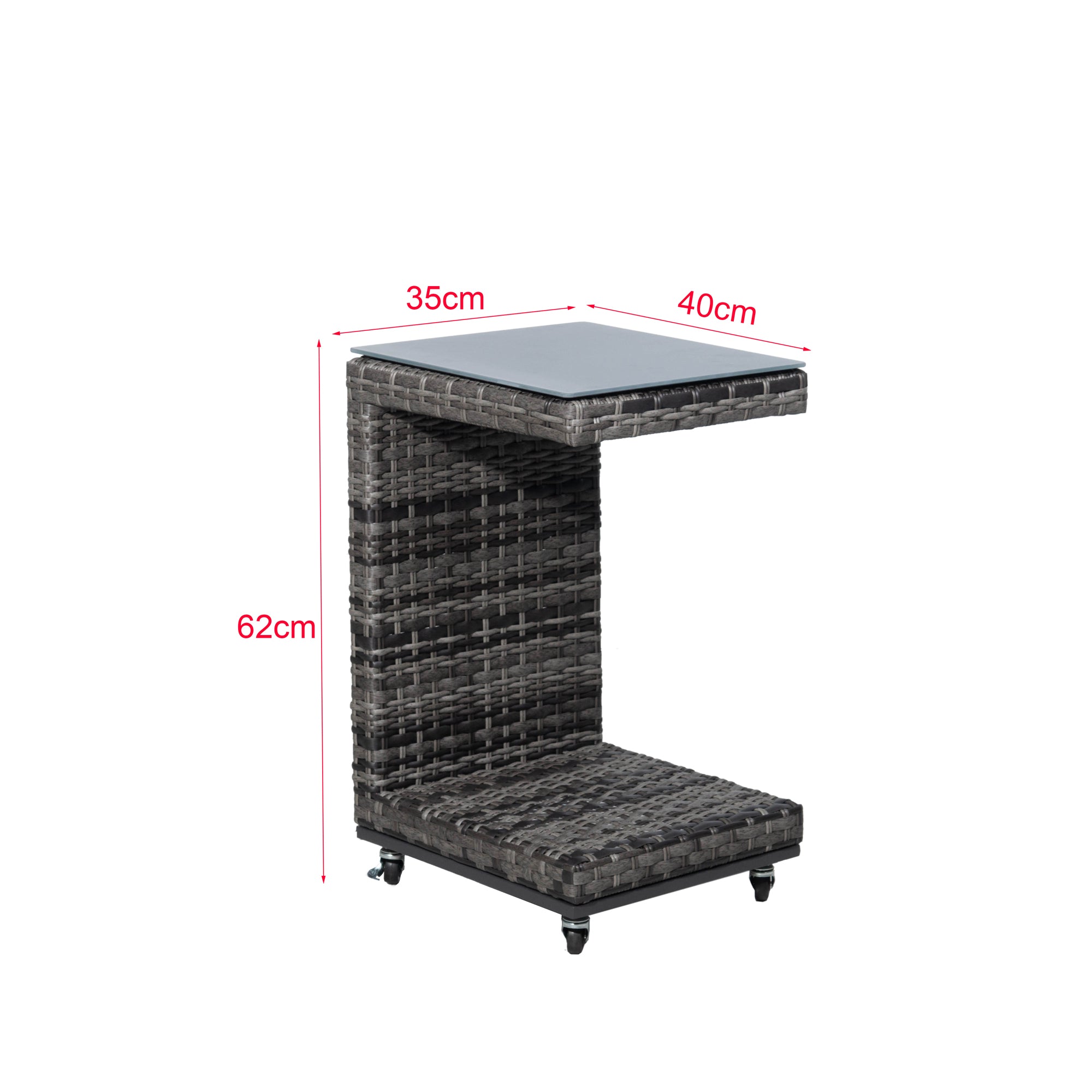 Beistelltisch Deluxe Moon grey Rollbar Sidetable