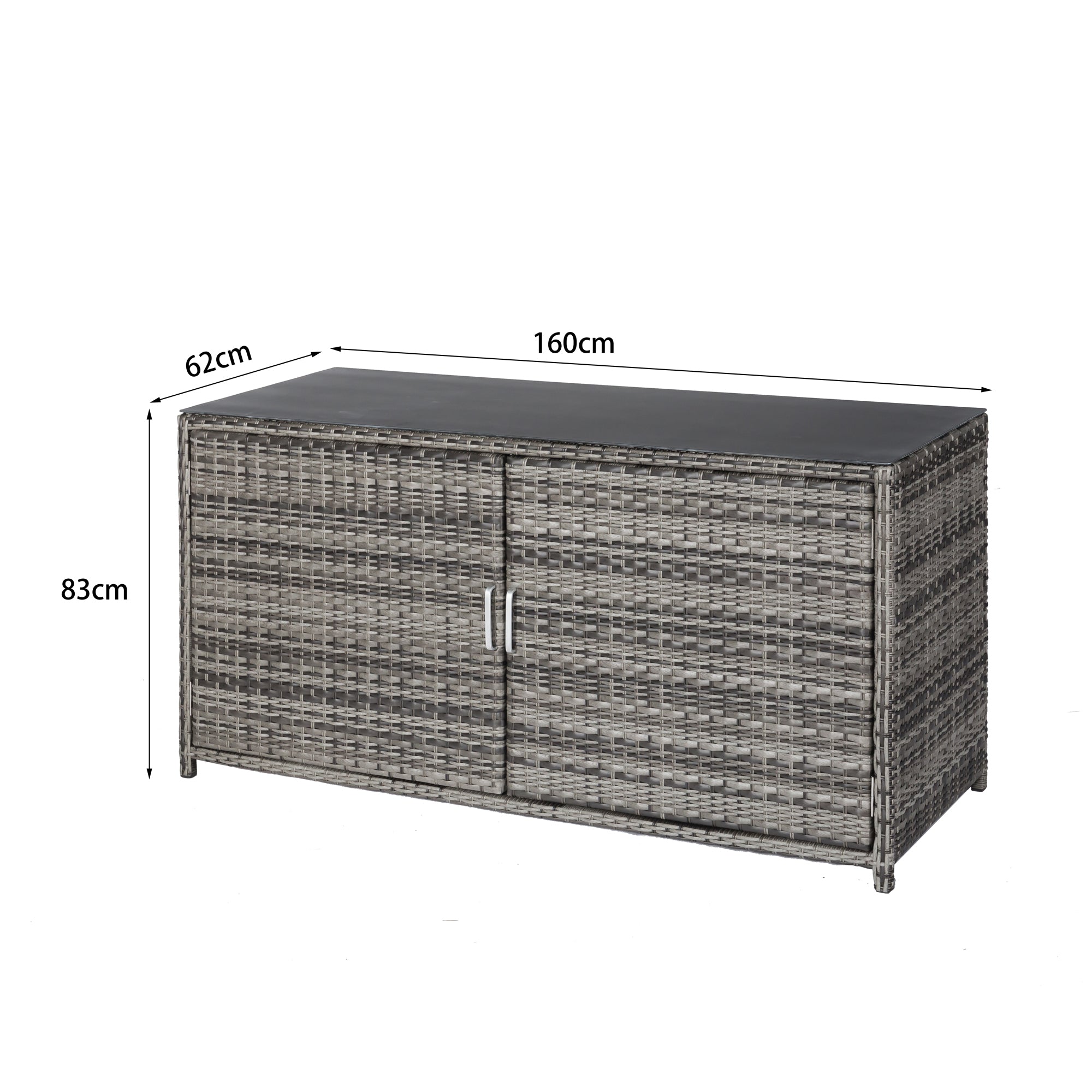 Kissenbox & Sideboard in einem! Havanna Deluxe Moon Grey inkl. Abdeckung & Glasplatte