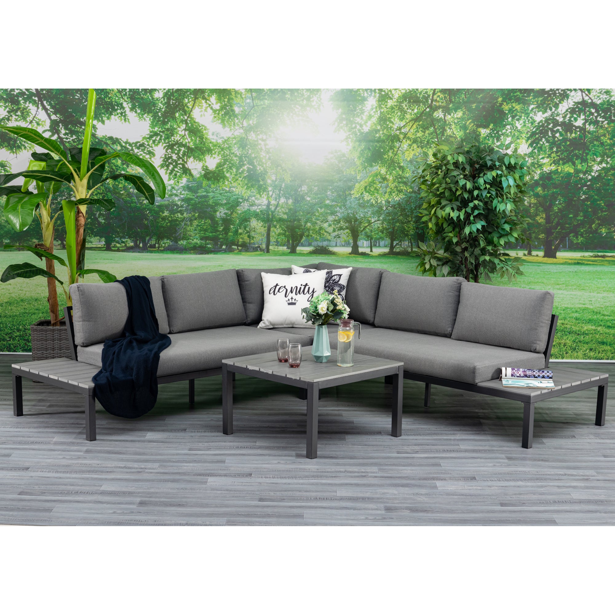 Moderne Eck - Lounge aus Aluminium & Non-Wood "MIRO"