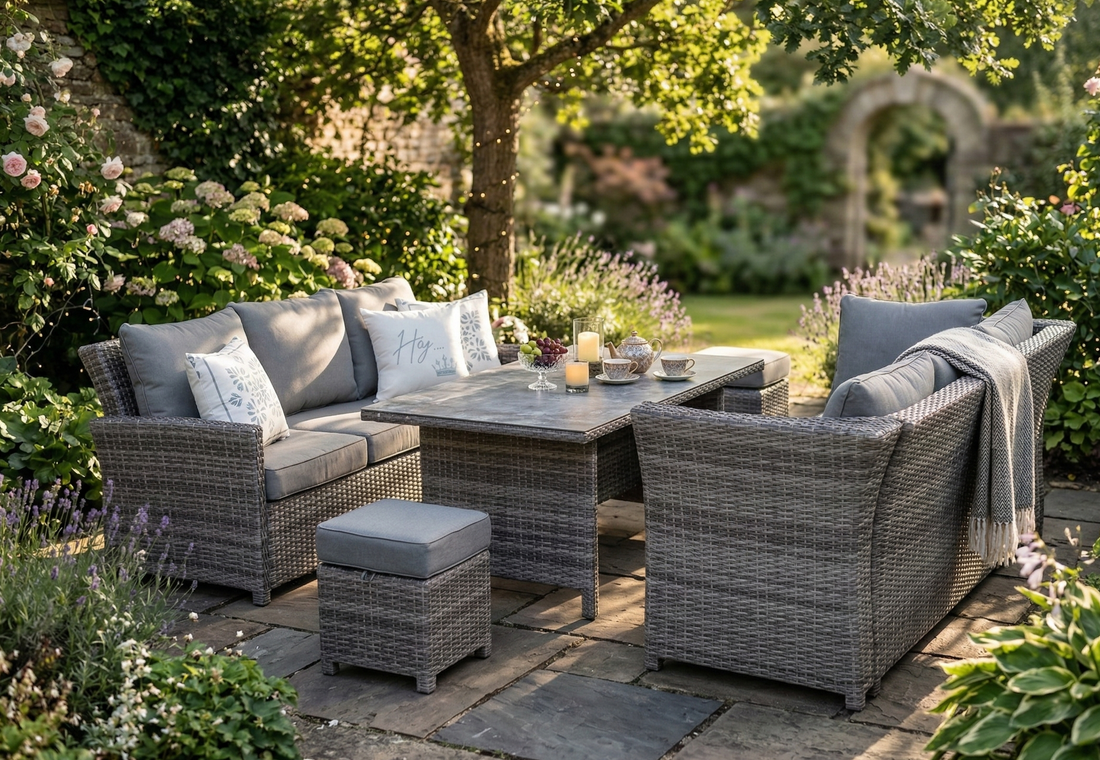 Premium Dining Lounge Set Havanna Luna variabel stellbar / Ideal zum Speisen