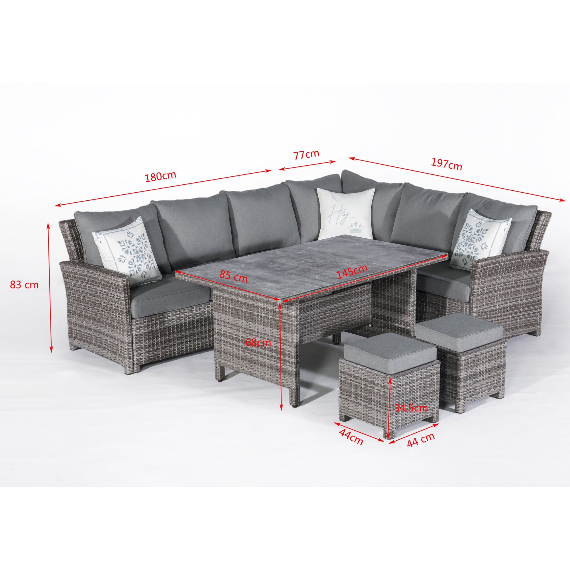 SUMMER SALE ☀️⛱️🏝️ Premium Dining Lounge Set Havanna Luna variabel stellbar inkl. XL Lounge Sessel