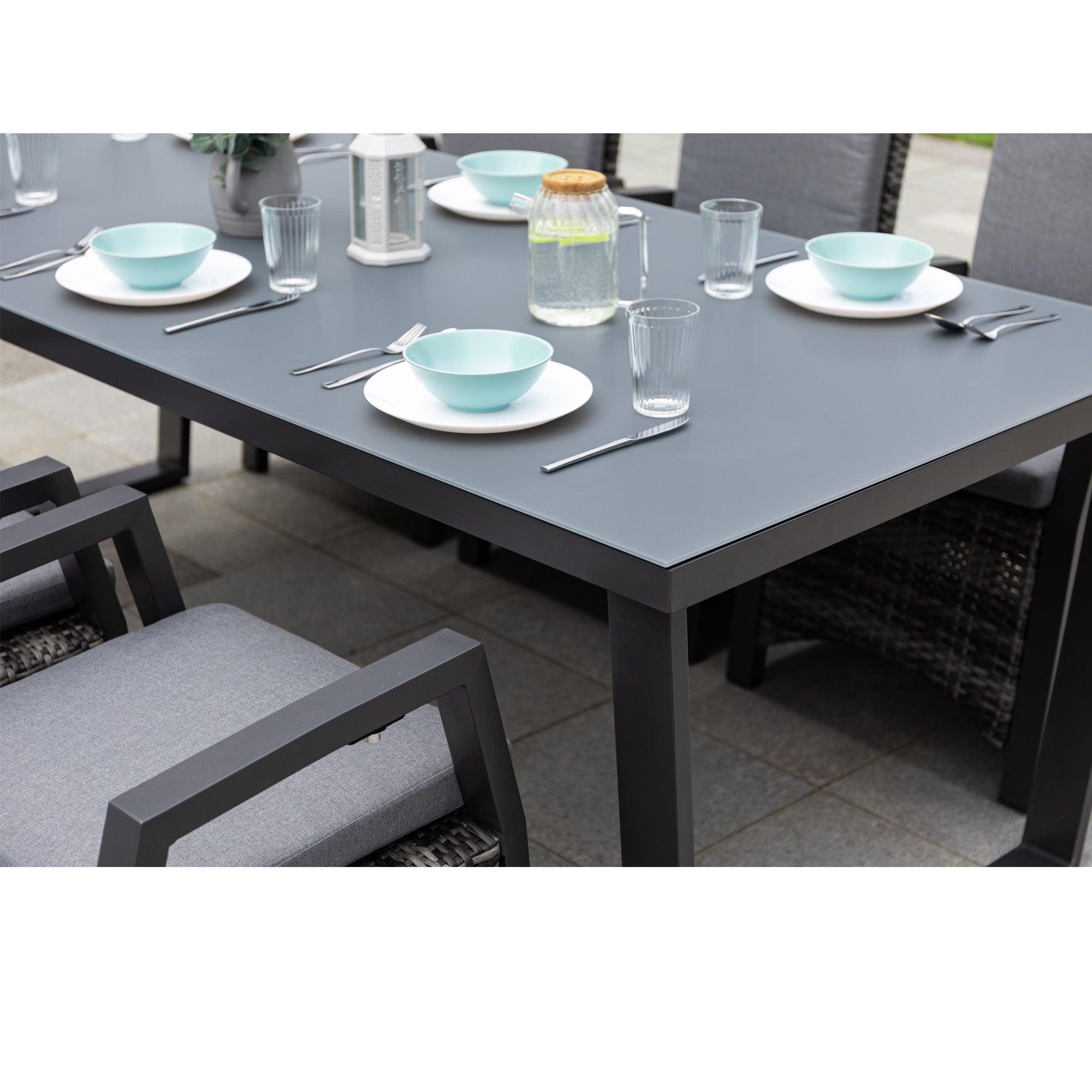 Designer Essgruppe Ravello mit verstellbarer Rückenlehne & großem Esstisch