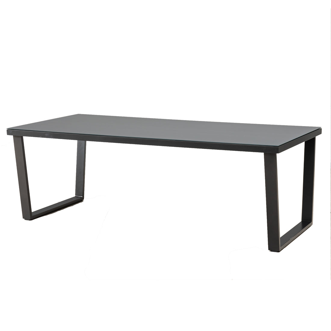 ☀️Summer Deal !☀️ ELEGANT! Aluminium Dining Tisch Ravello mit aufliegender Strukturglasplatte 220x100x75cm