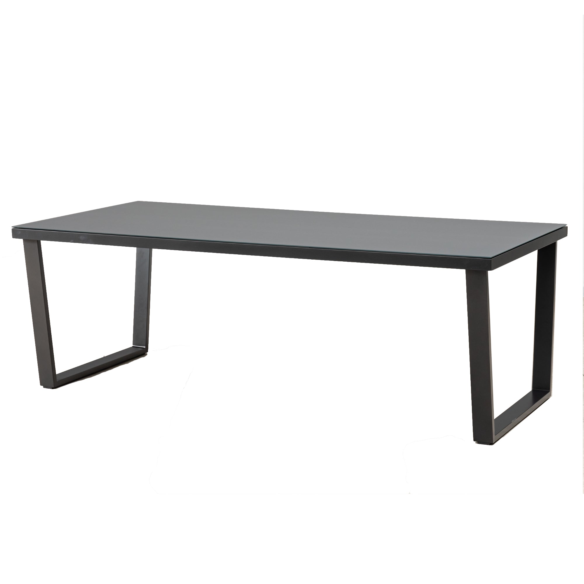 ☀️Summer Deal !☀️ ELEGANT! Aluminium Dining Tisch Ravello mit aufliegender Strukturglasplatte 220x100x75cm