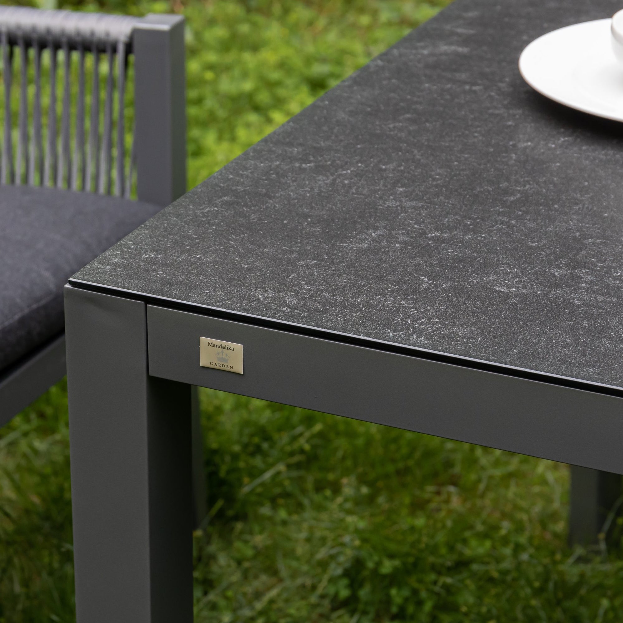 ☀️Summer Deal !☀️ Aluminium Dining Tisch Gan 220x100x75cm inkl. Keramikglasplatte