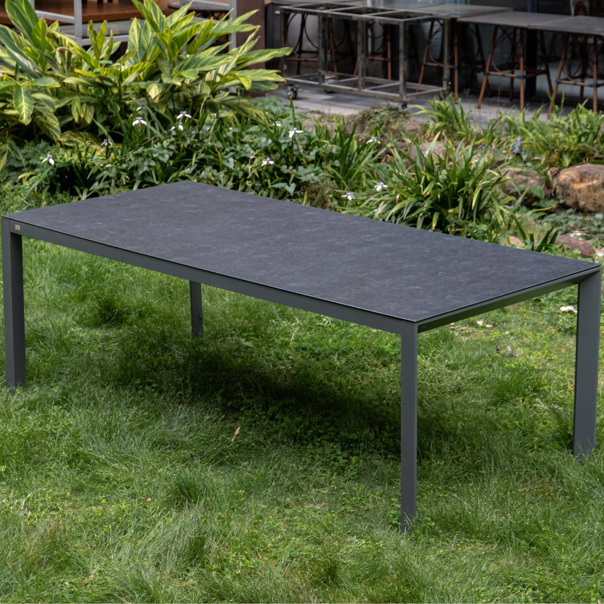 ☀️Summer Deal !☀️ Aluminium Dining Tisch Gan 220x100x75cm inkl. Keramikglasplatte
