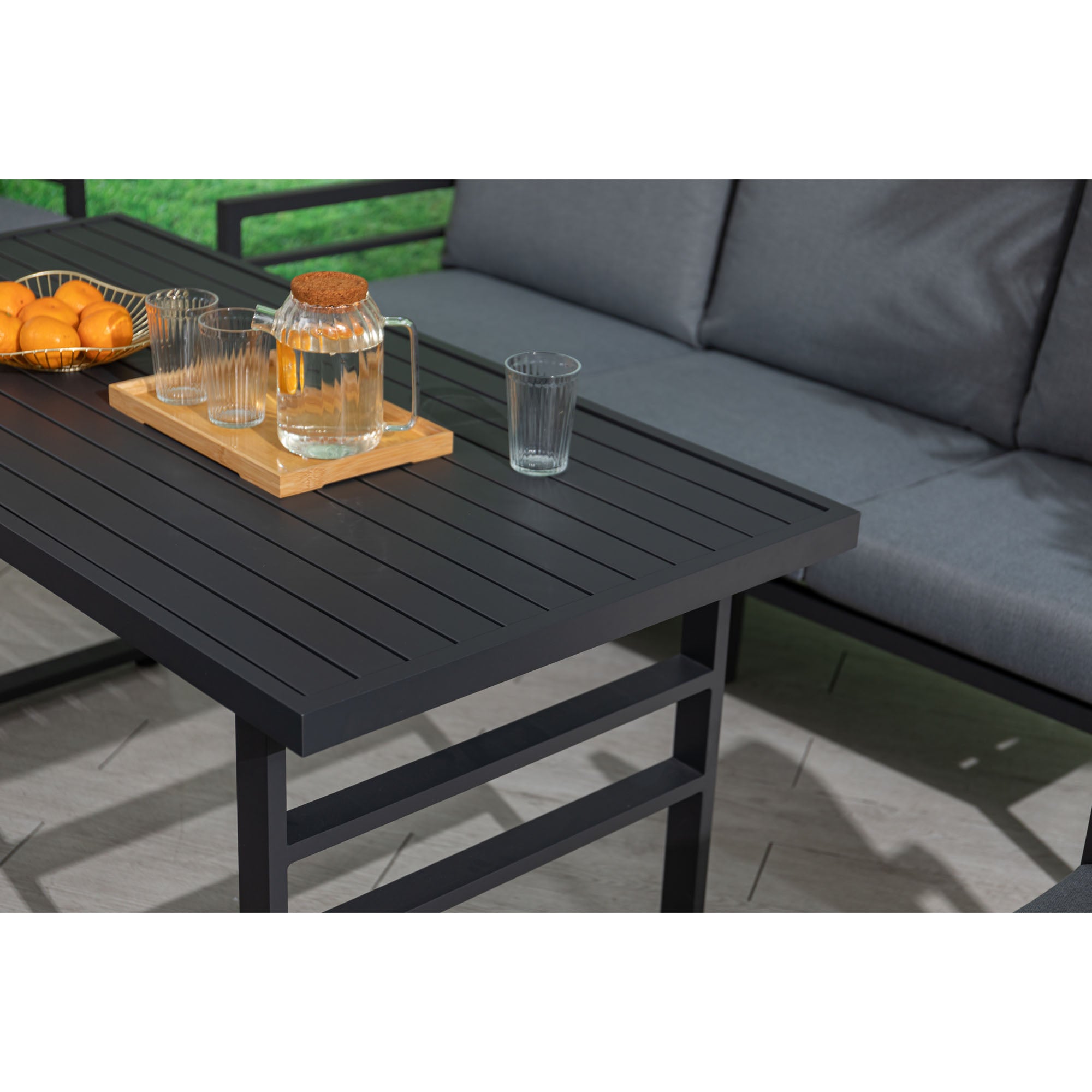XXL Designer Aluminium Dining Lounge Set Osaka / hoher Tisch ideal zum Speisen