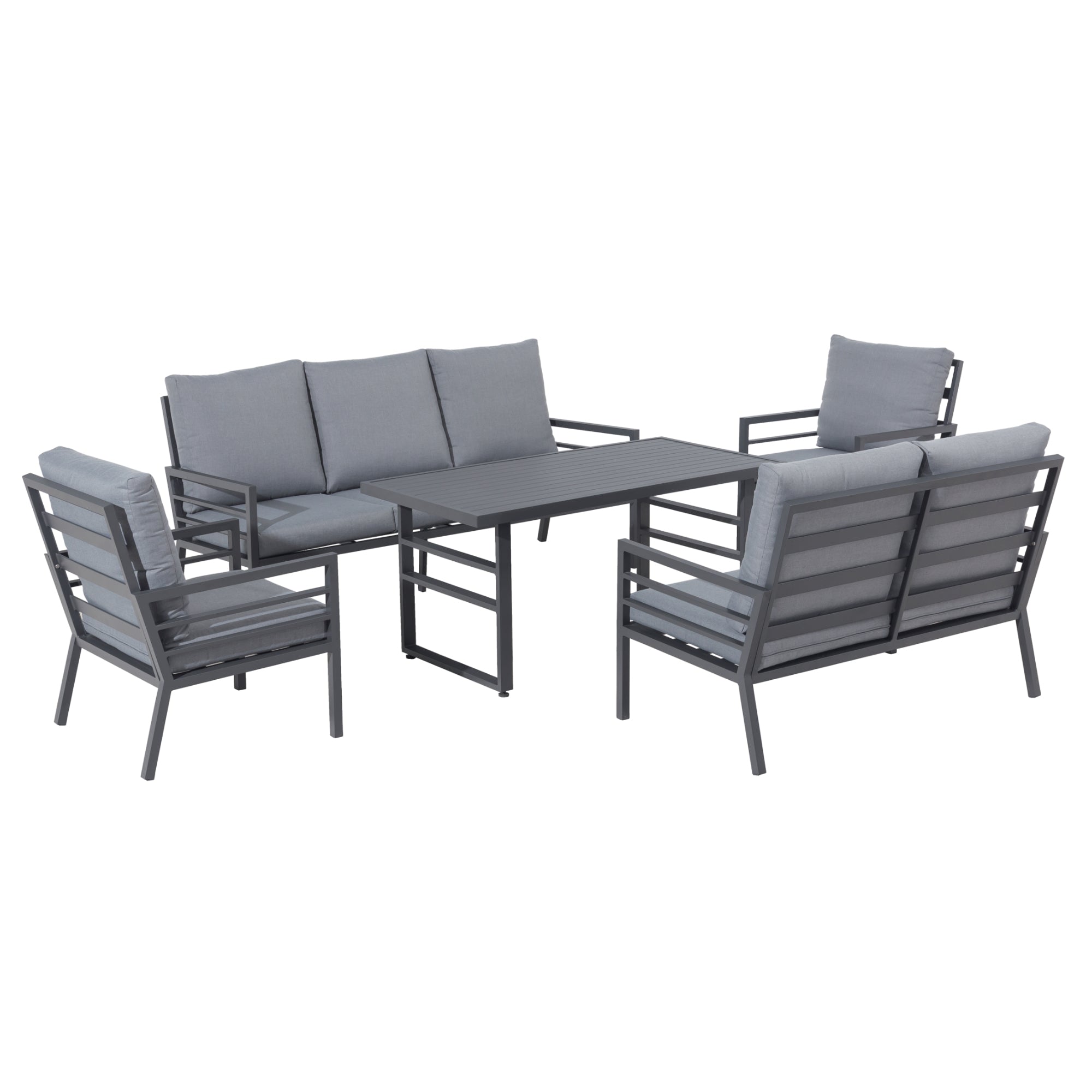 XXL Designer Aluminium Dining Lounge Set Osaka / hoher Tisch ideal zum Speisen