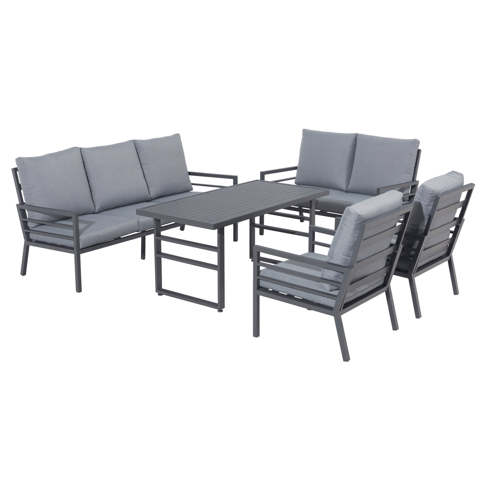 XXL Designer Aluminium Dining Lounge Set Osaka / hoher Tisch ideal zum Speisen