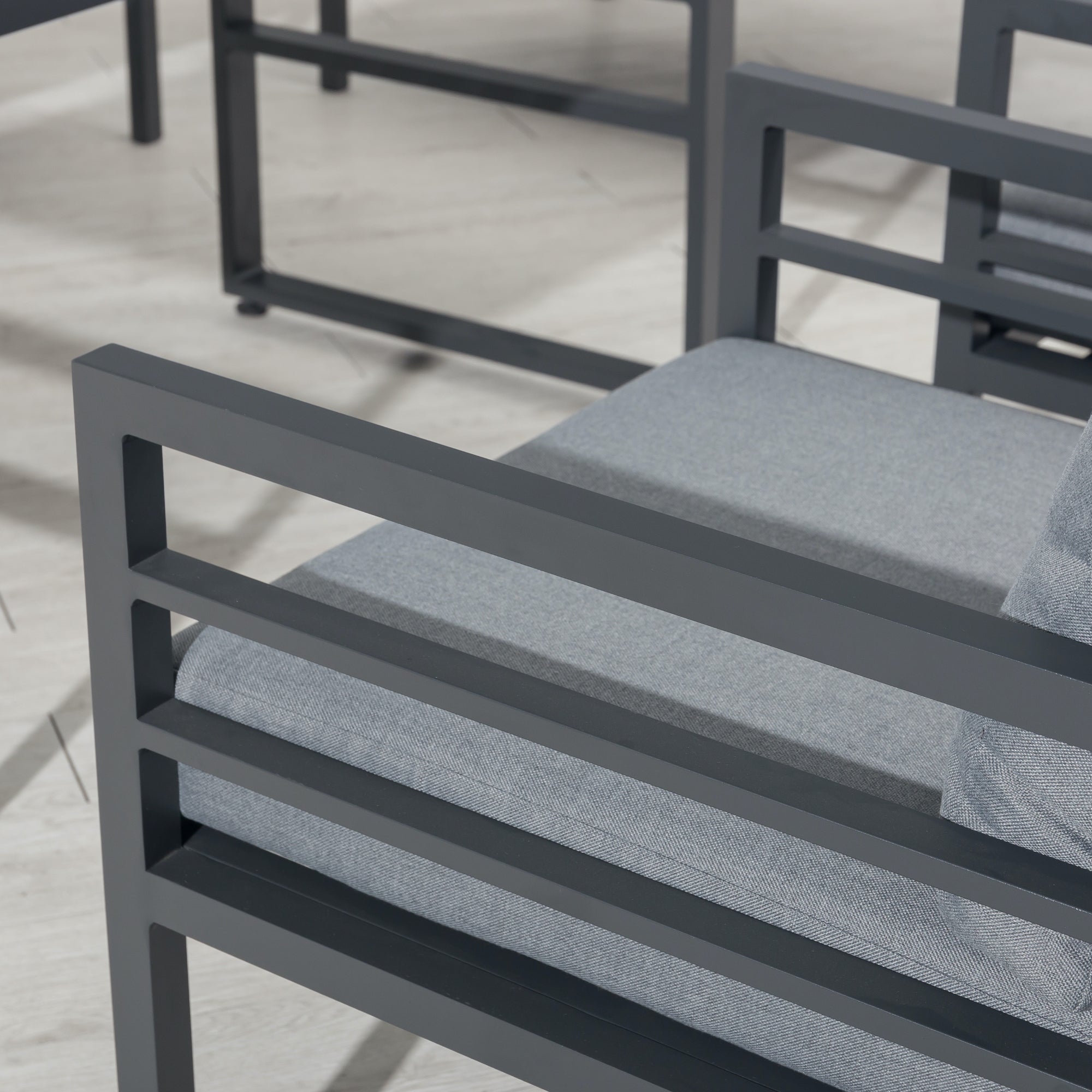 XXL Designer Aluminium Dining Lounge Set Osaka / hoher Tisch ideal zum Speisen