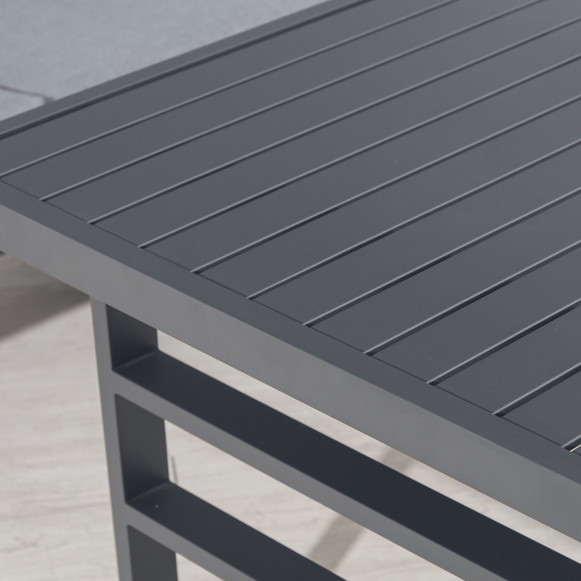 XXL Designer Aluminium Dining Lounge Set Osaka / hoher Tisch ideal zum Speisen