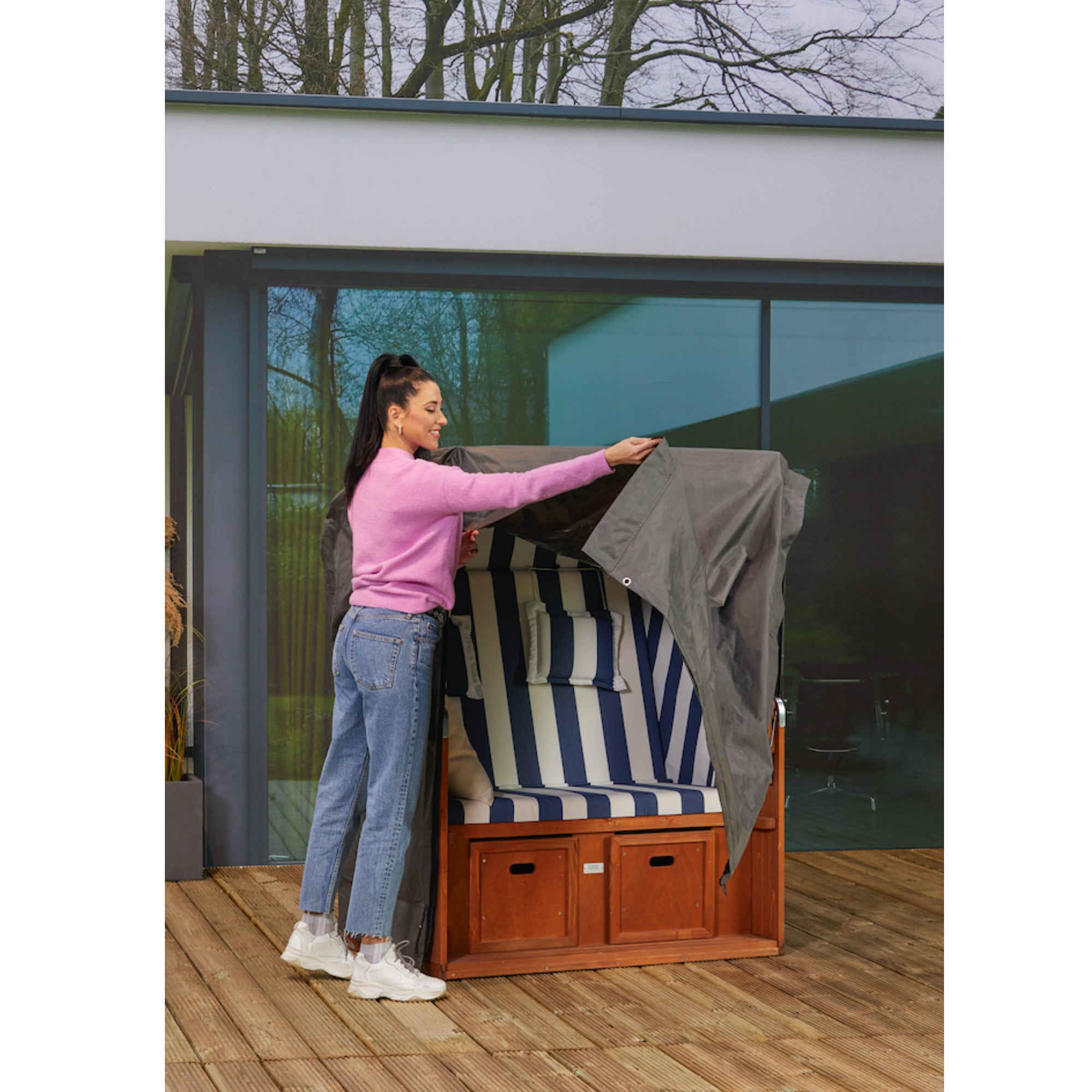 Premium Schutzhülle Strandkorbhülle - 105 x 126 x 156 cm