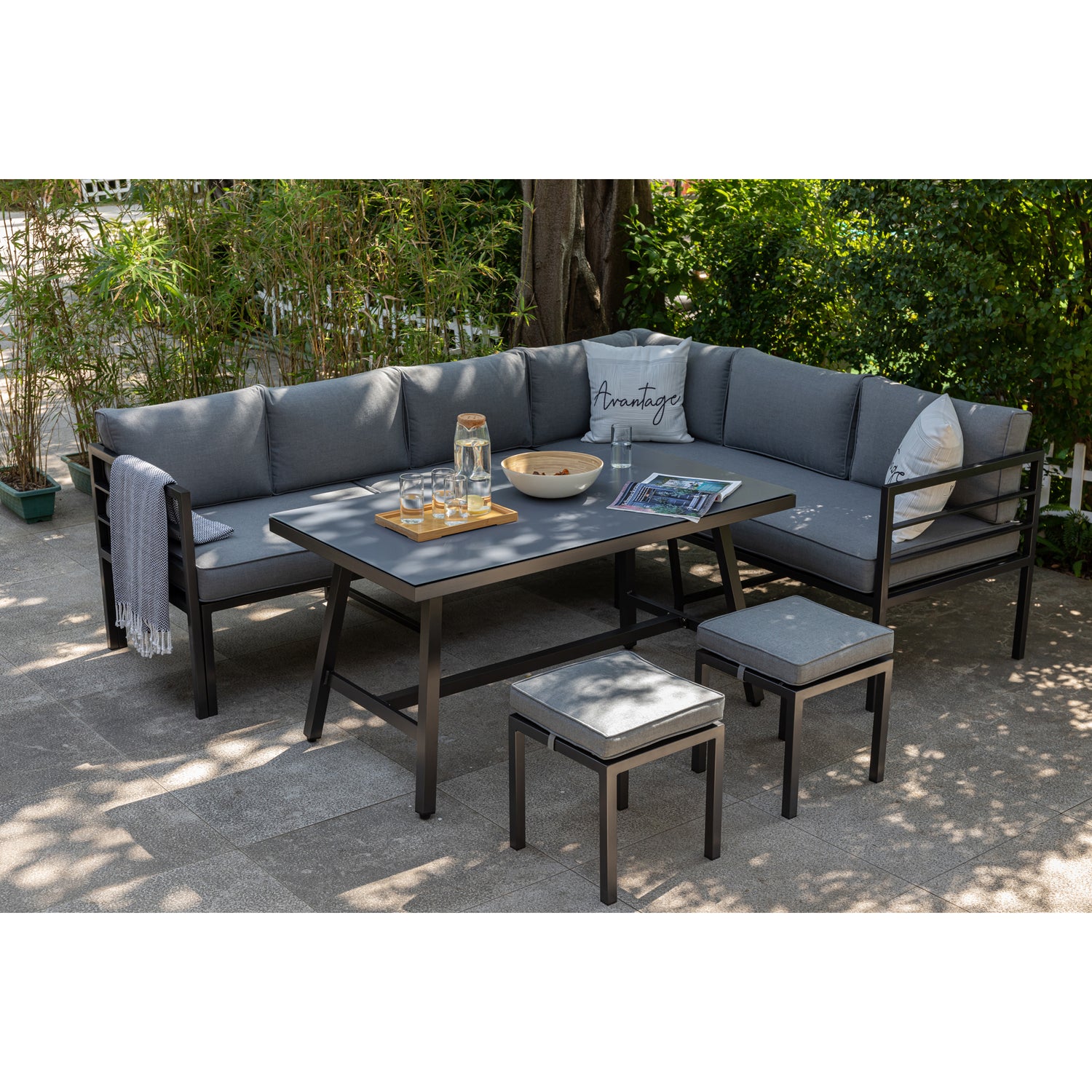 Alu Dining Lounge Set Lardo mit  3in1 Funktion / Wetterfest