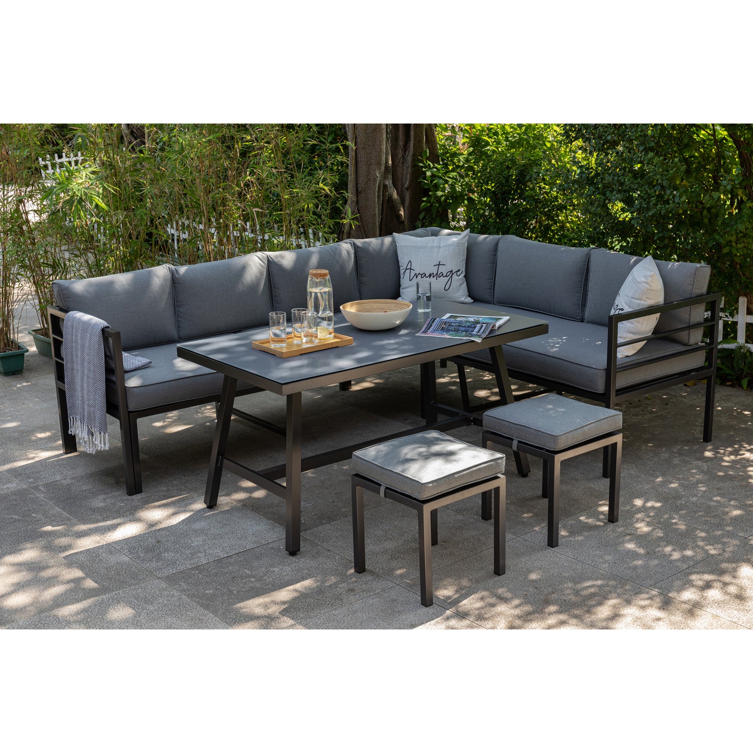Alu Dining Lounge Set Lardo mit  3in1 Funktion / Wetterfest