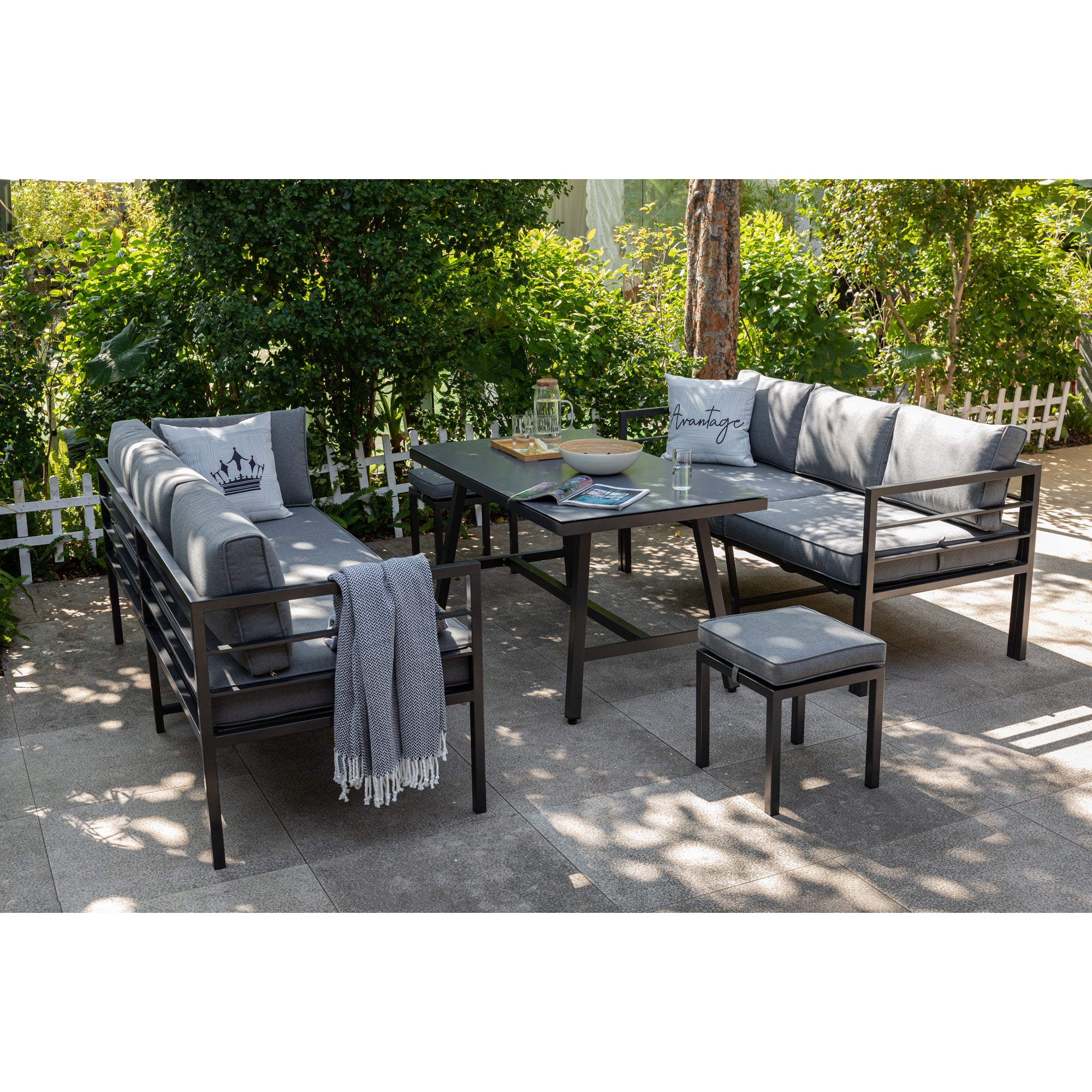 Trend-Produkt: Alu Dining Lounge Set Lardo mit 3in1 Funktion / Wetterfest