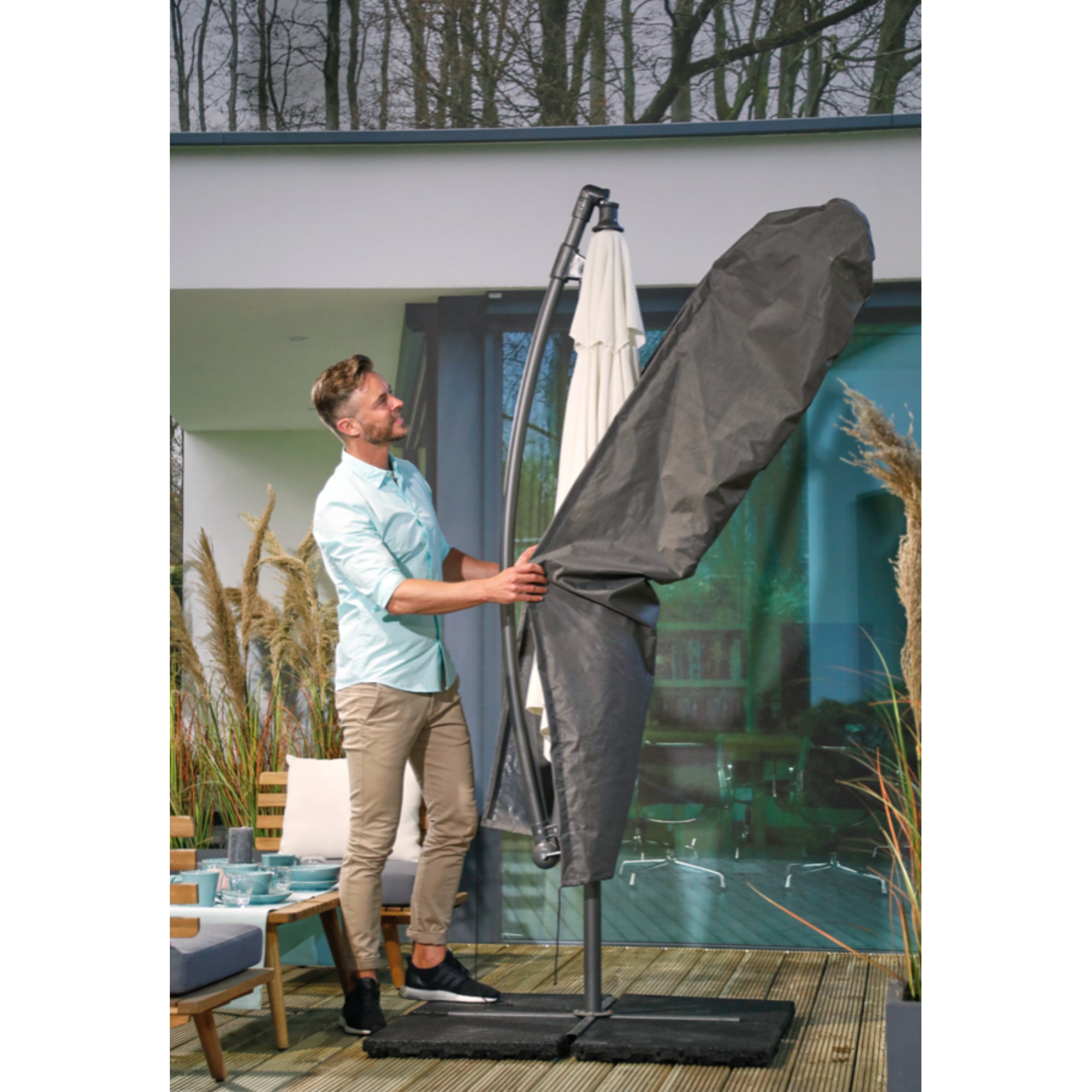 Premium Schutzhülle für Ampelschirme mit Stab - 260x60/86 cm