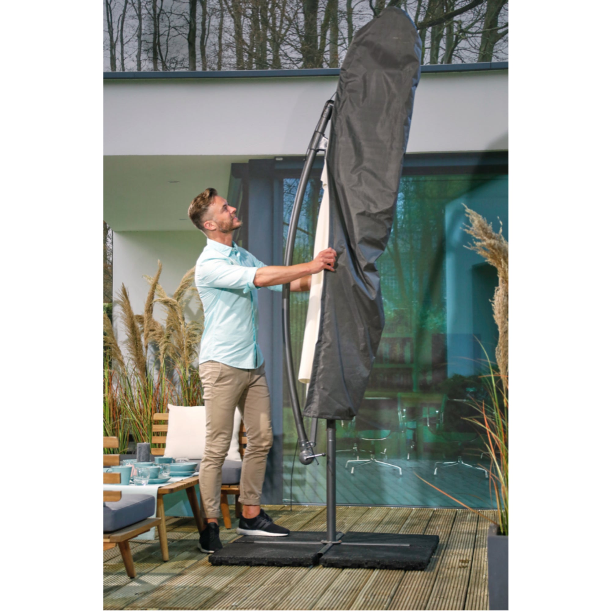 Premium Schutzhülle für Ampelschirme mit Stab - 260x60/86 cm