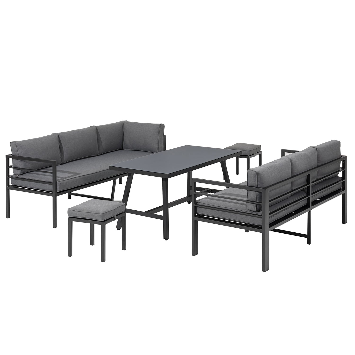 Alu Dining Lounge Set Lardo mit  3in1 Funktion / Wetterfest