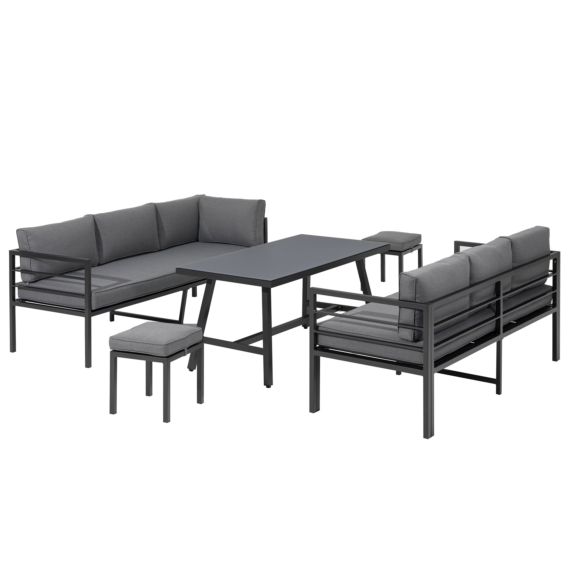 Alu Dining Lounge Set Lardo mit 3in1 Funktion / Wetterfest inkl Auflagen
