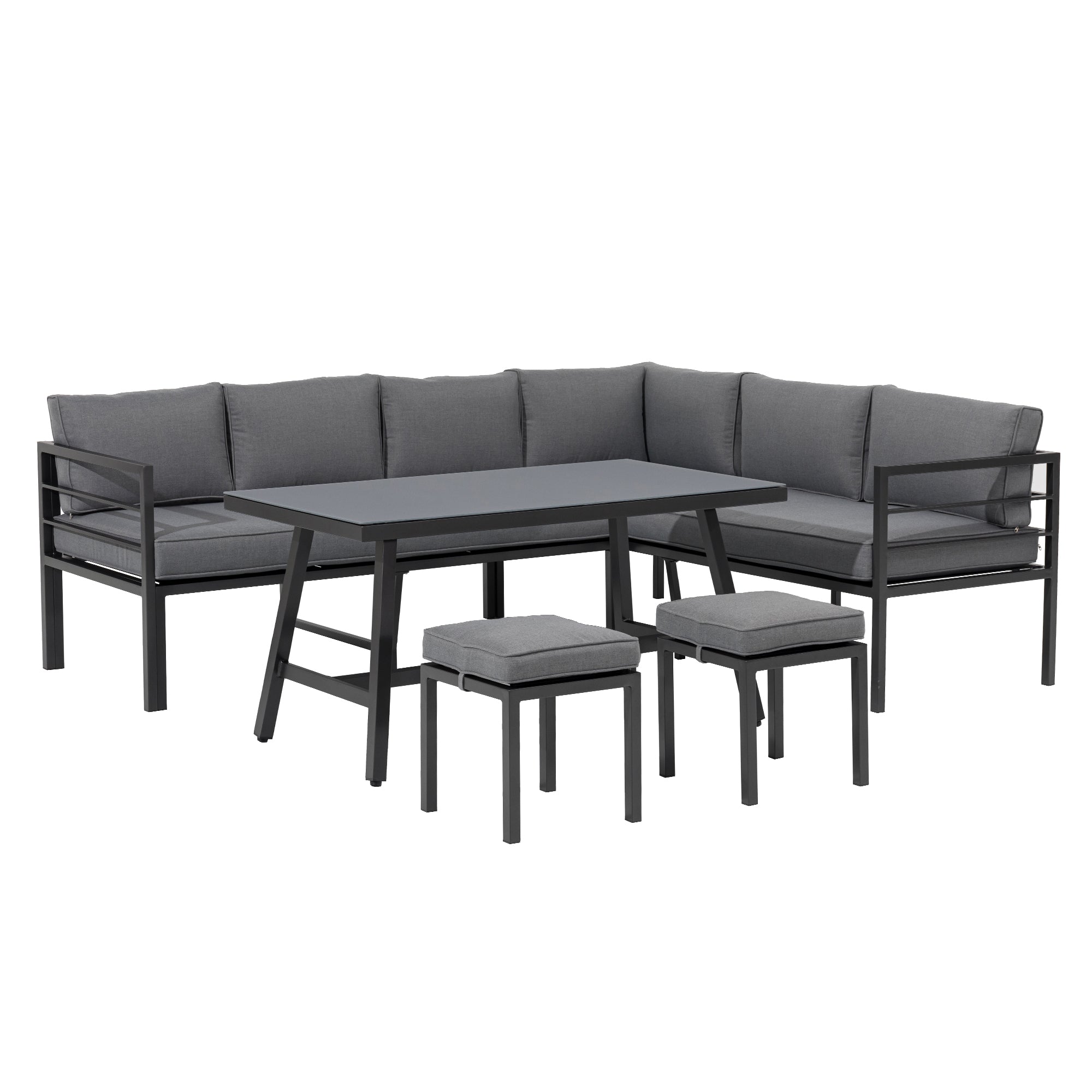 Alu Dining Lounge Set Lardo mit 3in1 Funktion / Wetterfest inkl Auflagen