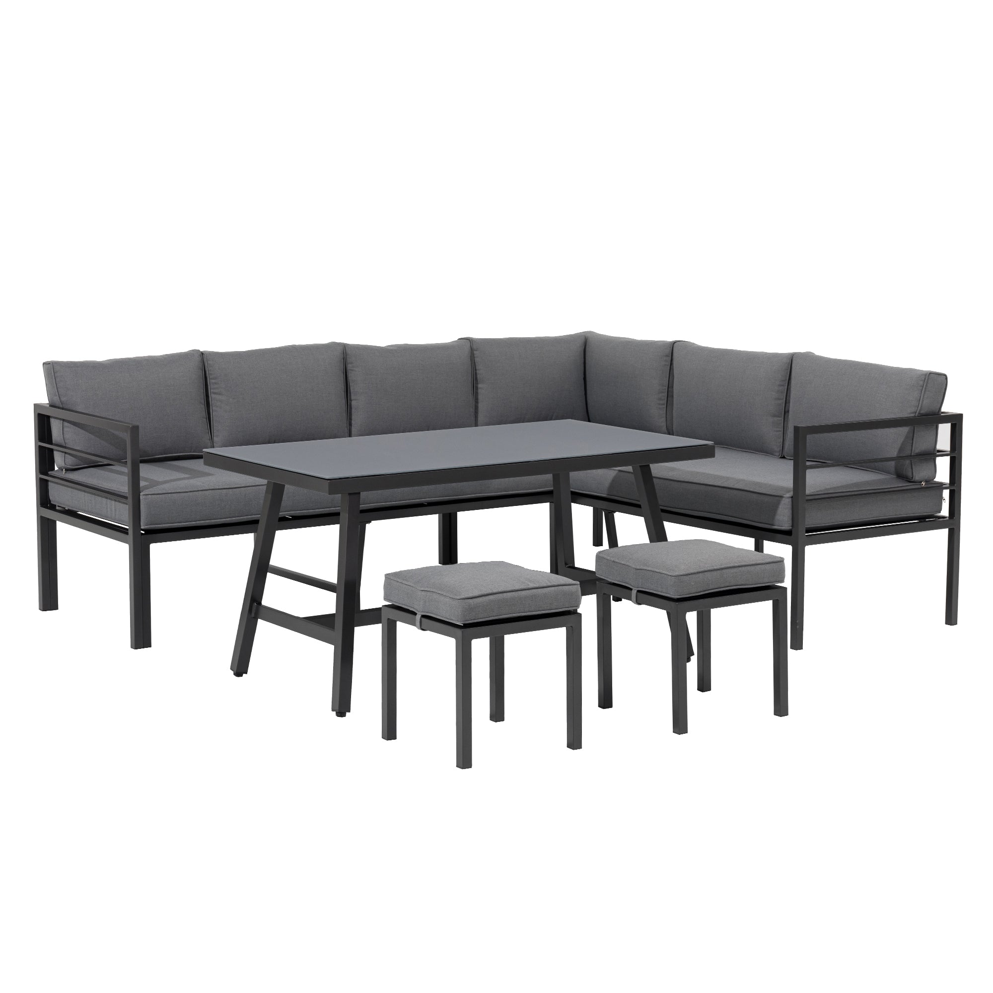 Alu Dining Lounge Set Lardo mit 3in1 Funktion / Wetterfest inkl Auflagen