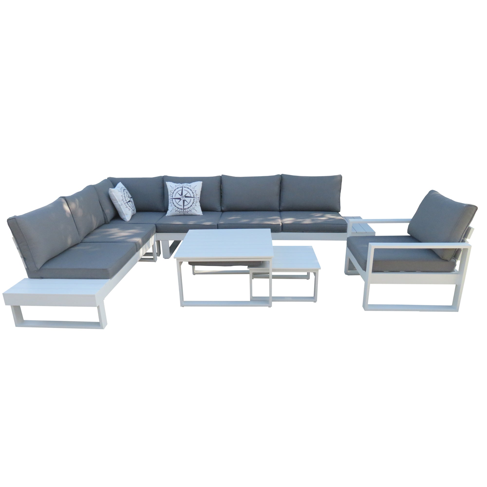 Designer Aluminium Lounge White Baracoa / Modern & voll im Trend