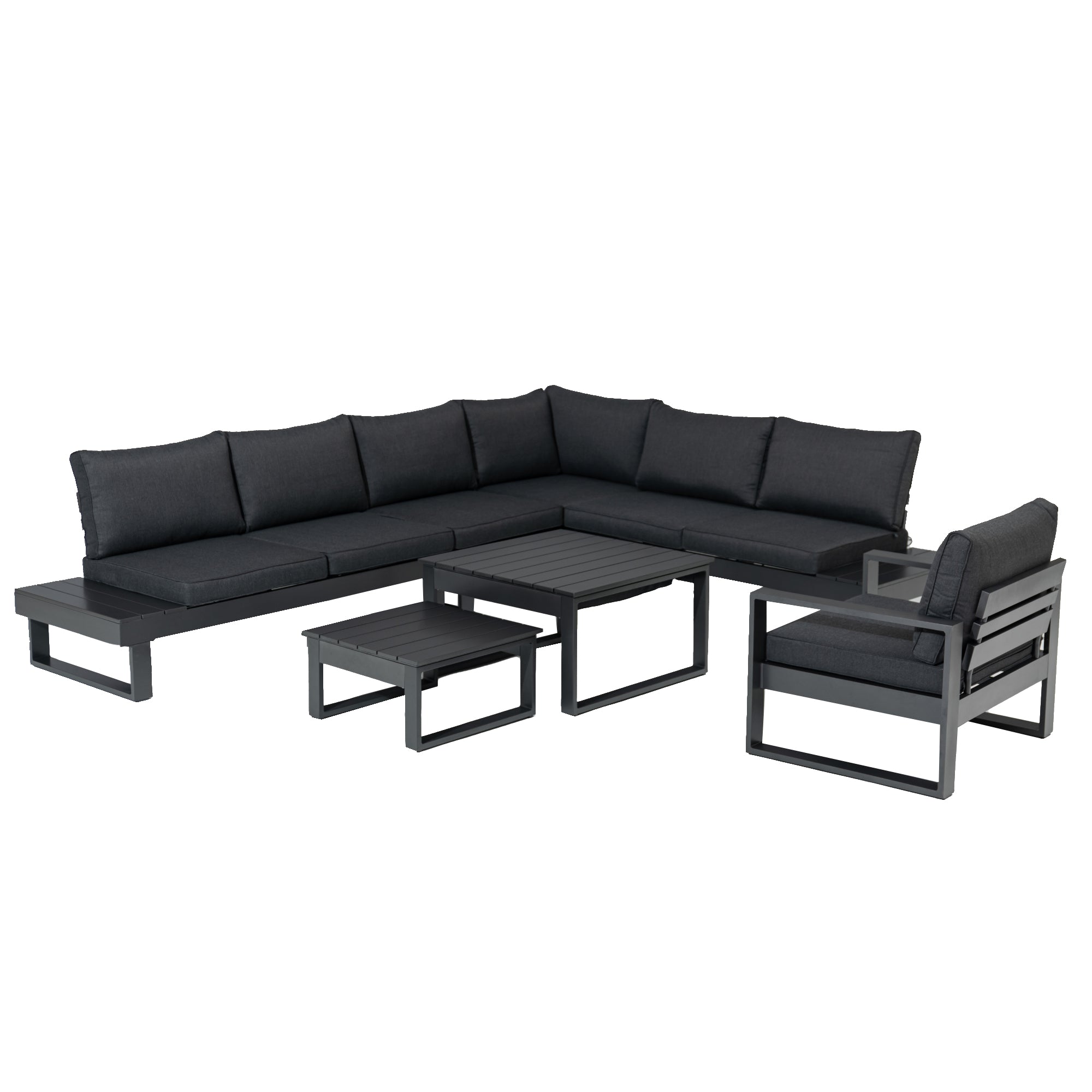 Designer Aluminium Lounge Black Baracoa / Modern & voll im Trend