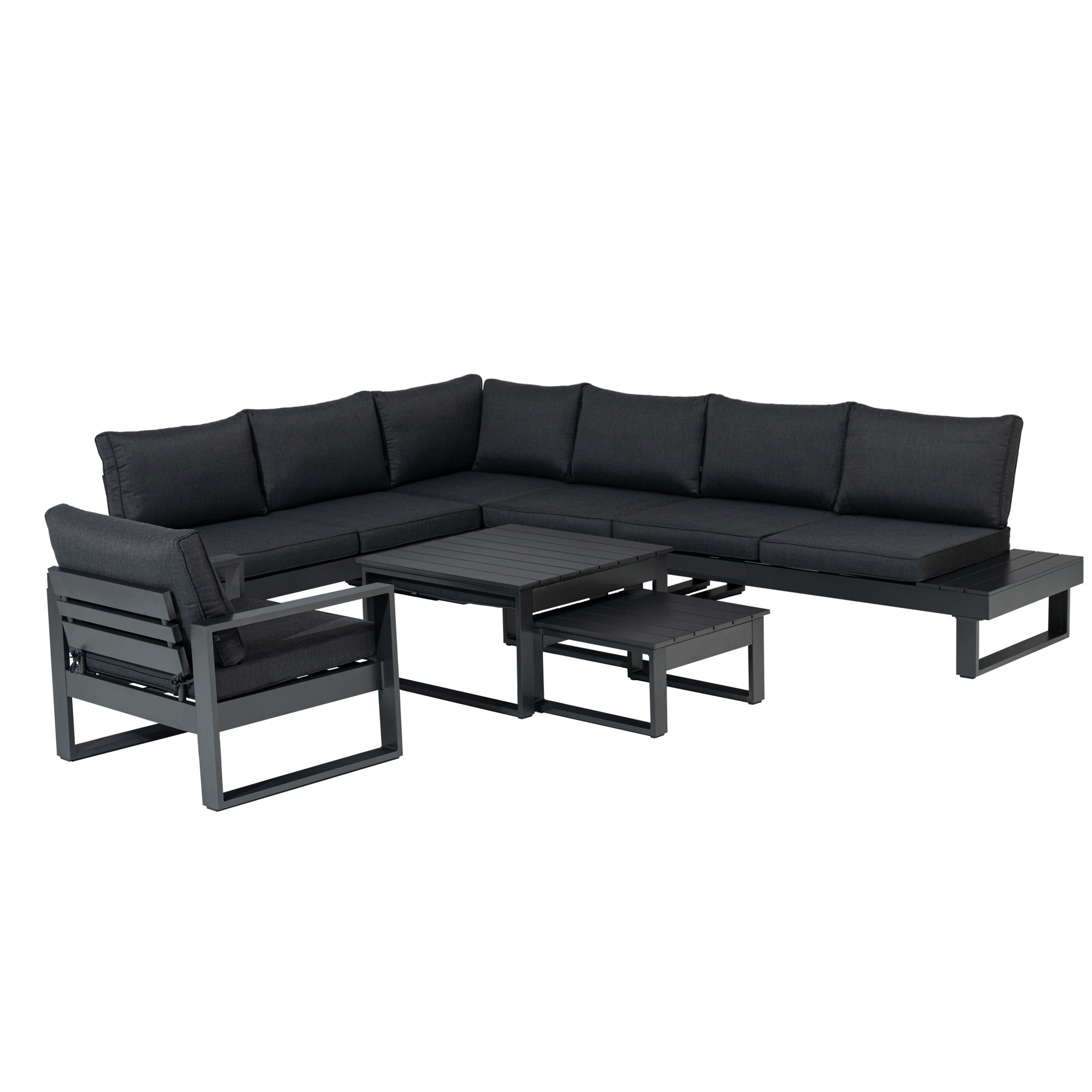 Designer Aluminium Lounge Black Baracoa / Modern & voll im Trend