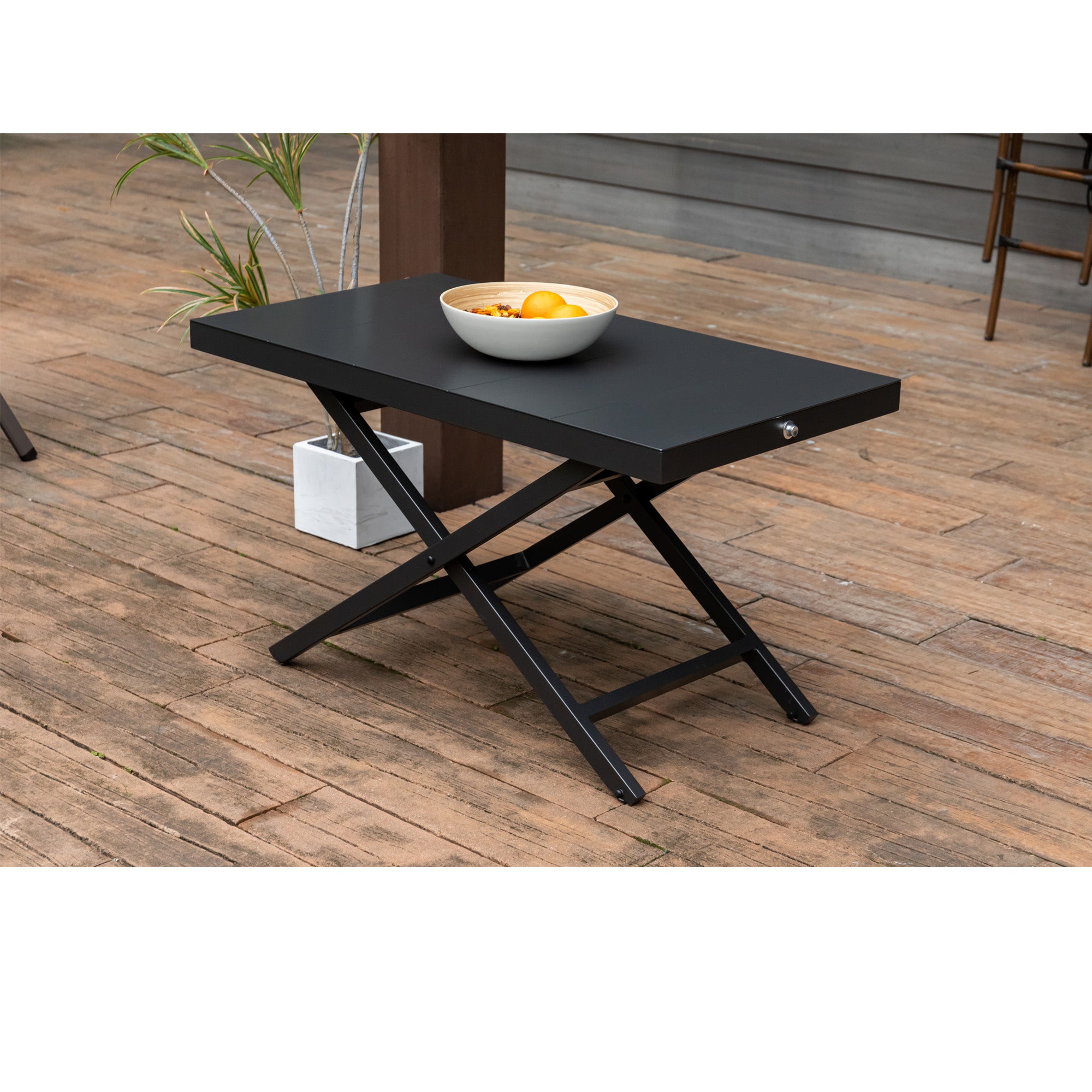 Premium! Höhenverstellbarer Aluminum Tisch Merino Designo 110x60x62cm Up & down via Knopfdruck