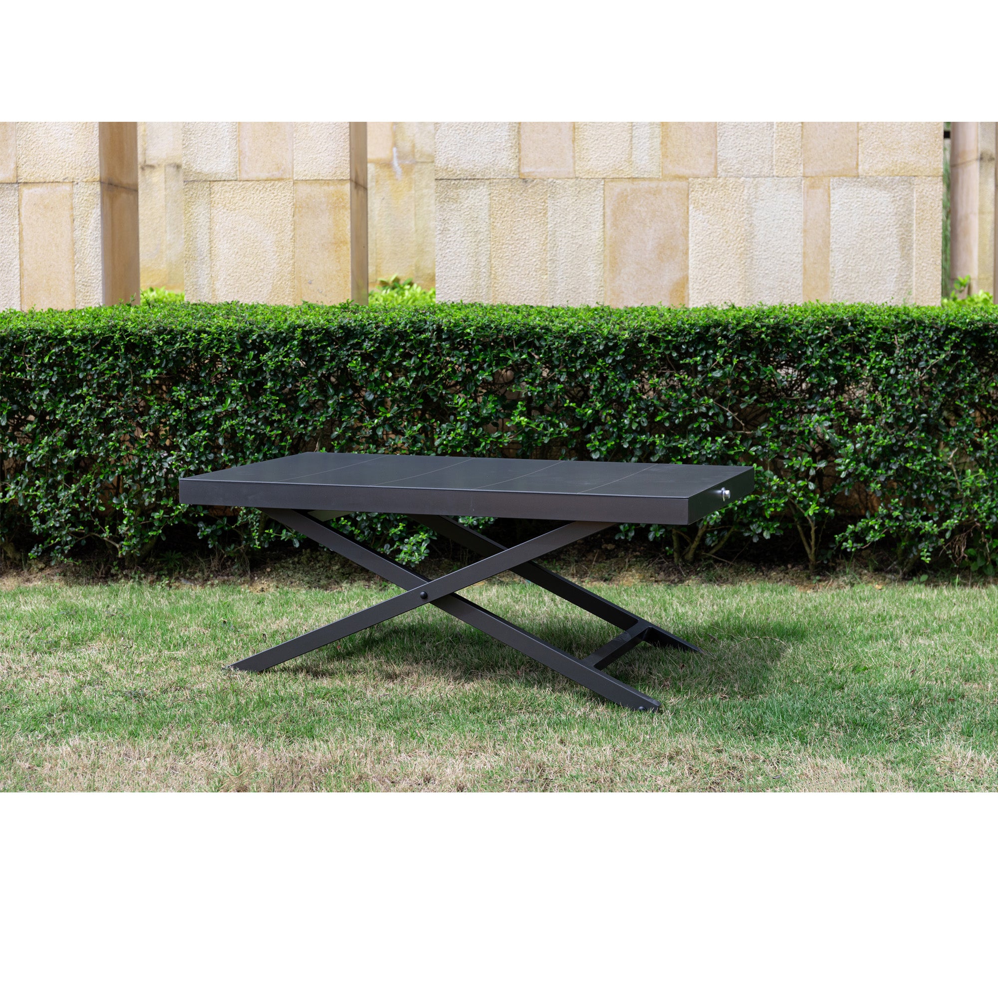 Premium! Höhenverstellbarer Aluminum Tisch Merino Designo 110x60x62cm Up & down via Knopfdruck