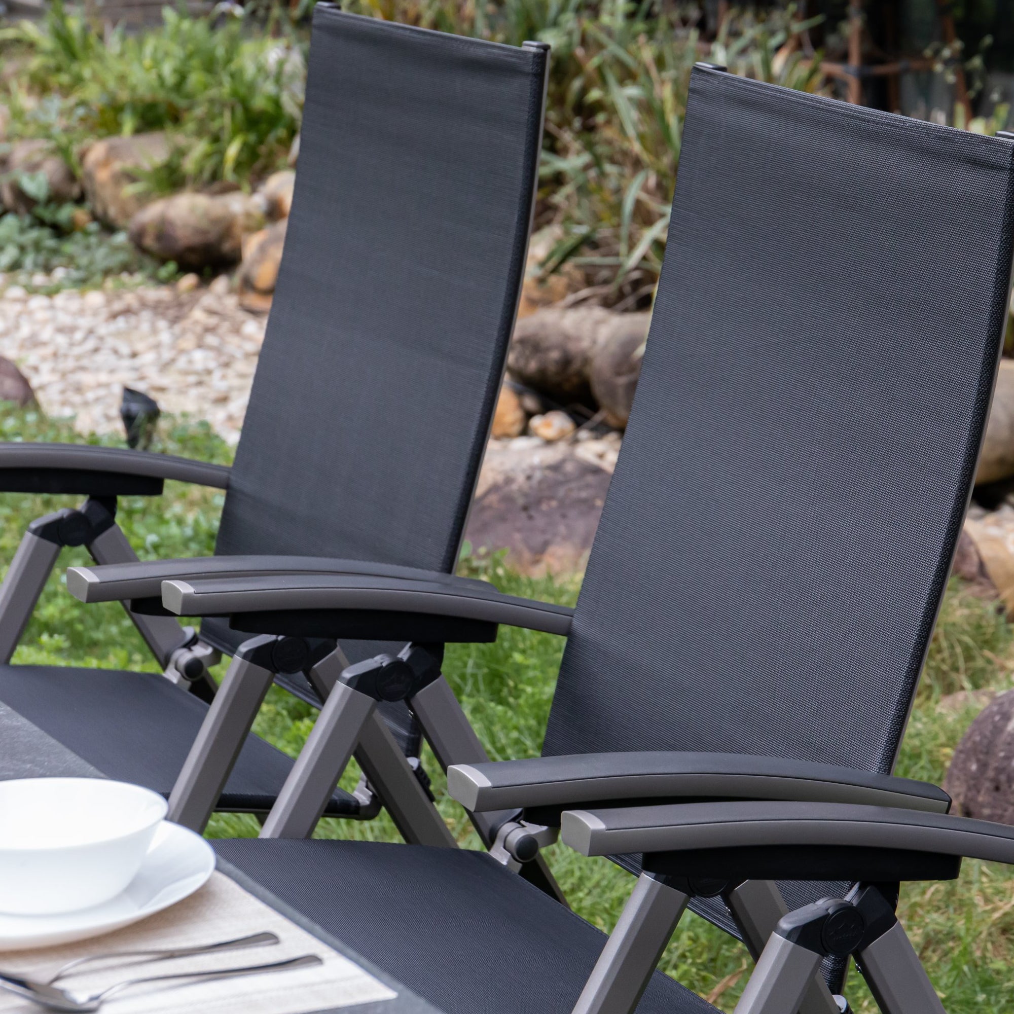 Premium Alu Klappsessel Avantage Dark Moon / mehrfach verstellbar / bis 150 KG