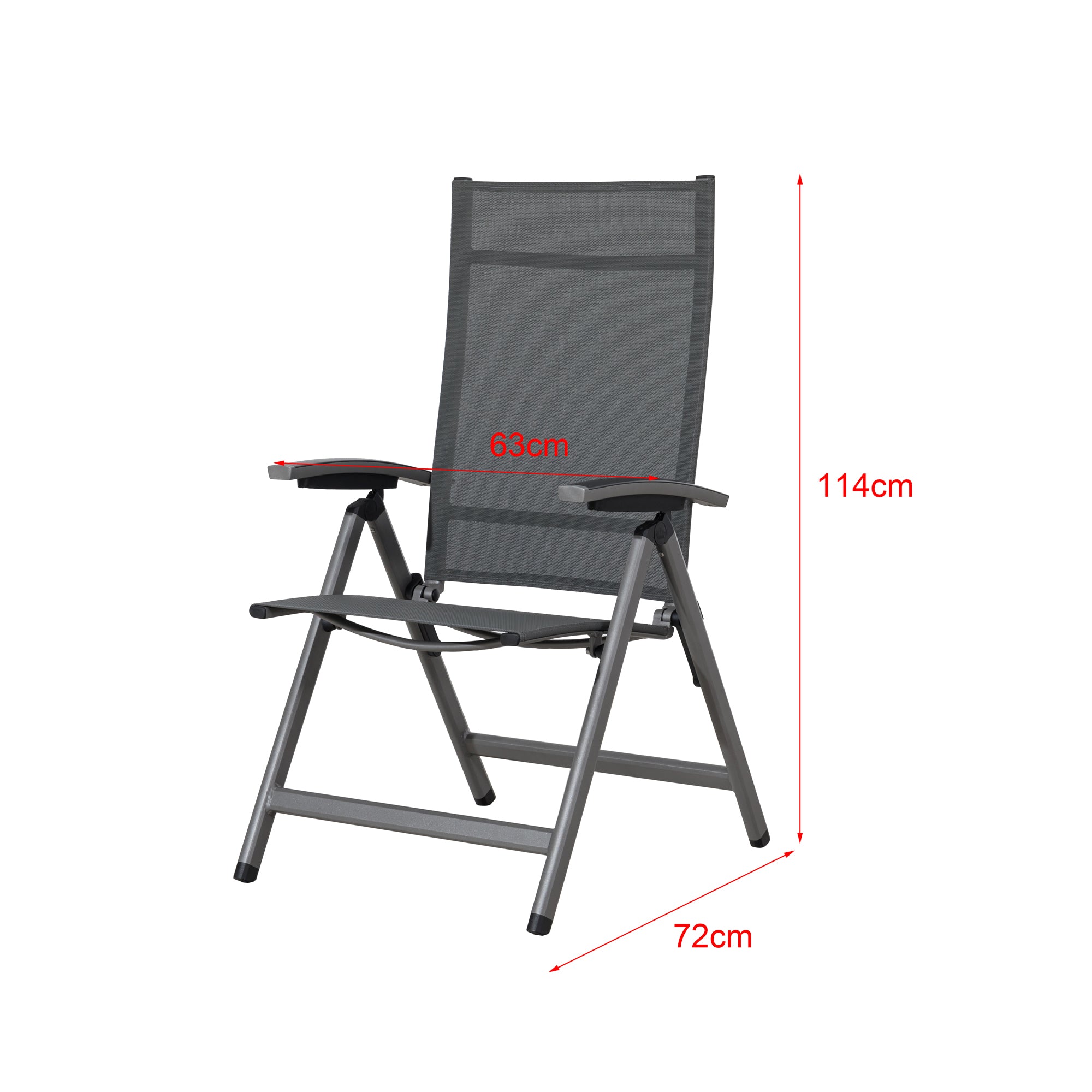 Premium Alu Klappsessel Avantage Silver Moon / mehrfach verstellbar / bis 150 KG