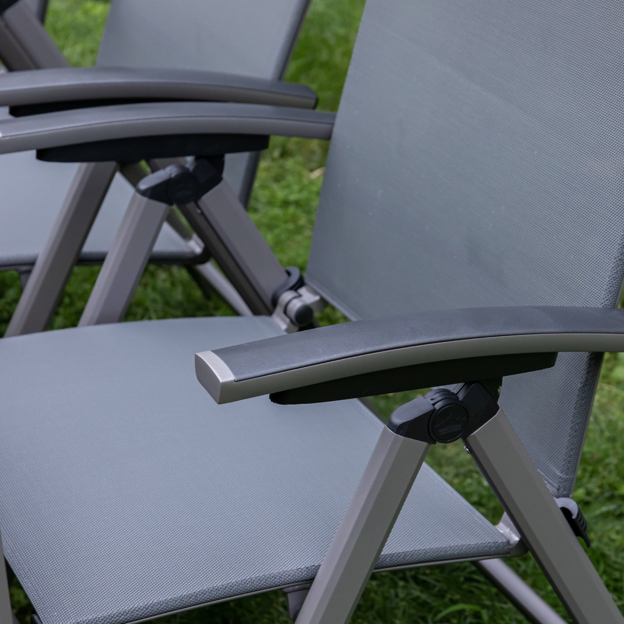 Premium Alu Klappsessel Avantage Silver Moon / mehrfach verstellbar / bis 150 KG