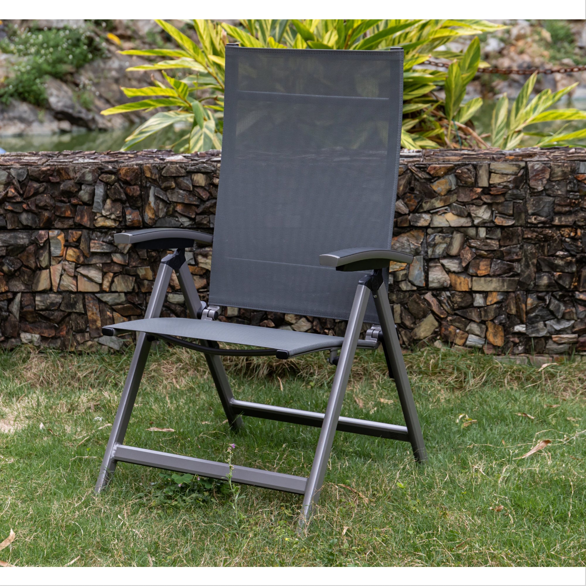 Premium Alu Klappsessel Avantage Silver Moon / mehrfach verstellbar / bis 150 KG