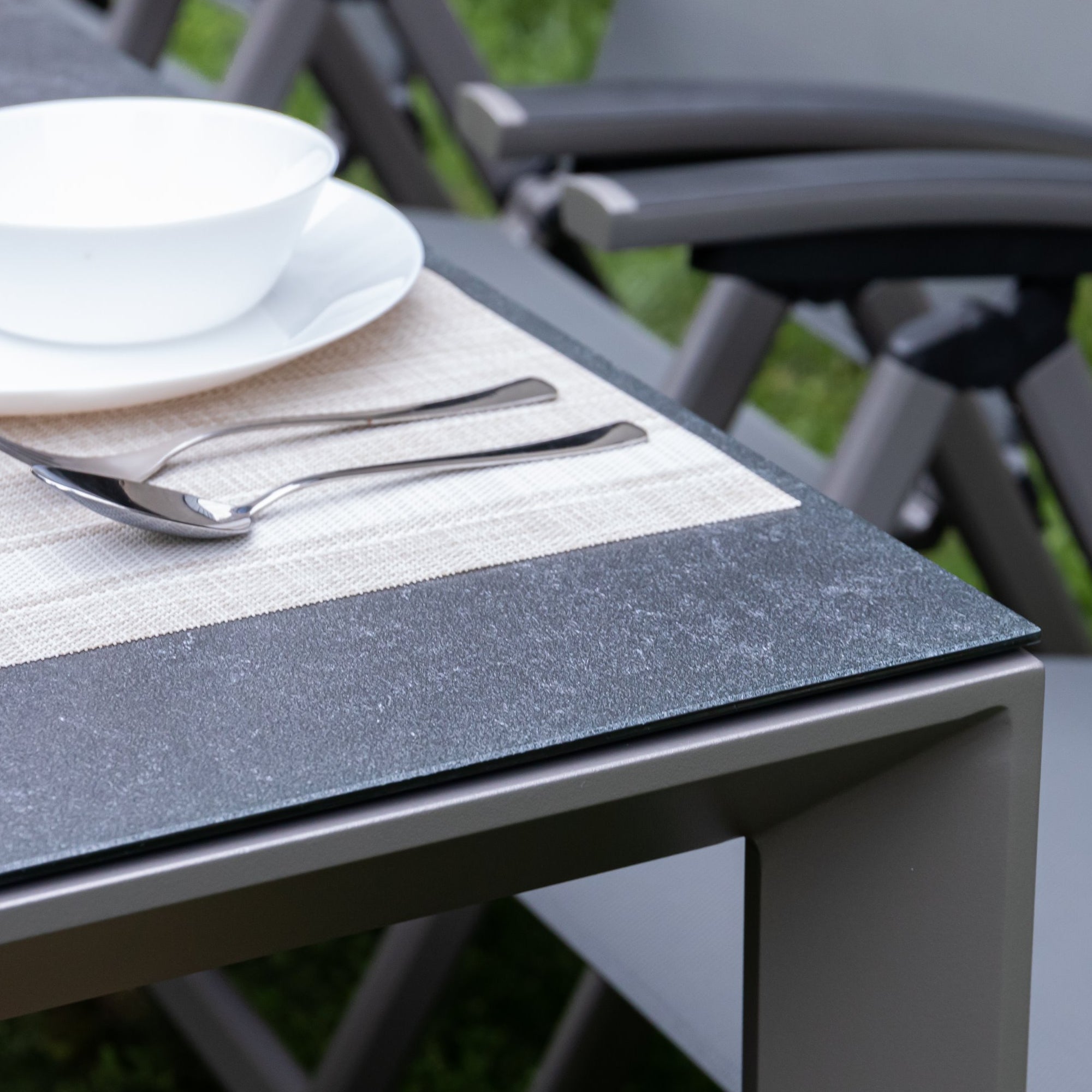 ☀️Summer Deal !☀️ Hochwertiger Lifestyle! Outdoor Essgruppe MODENA MINT mit Premium 220cm Tisch