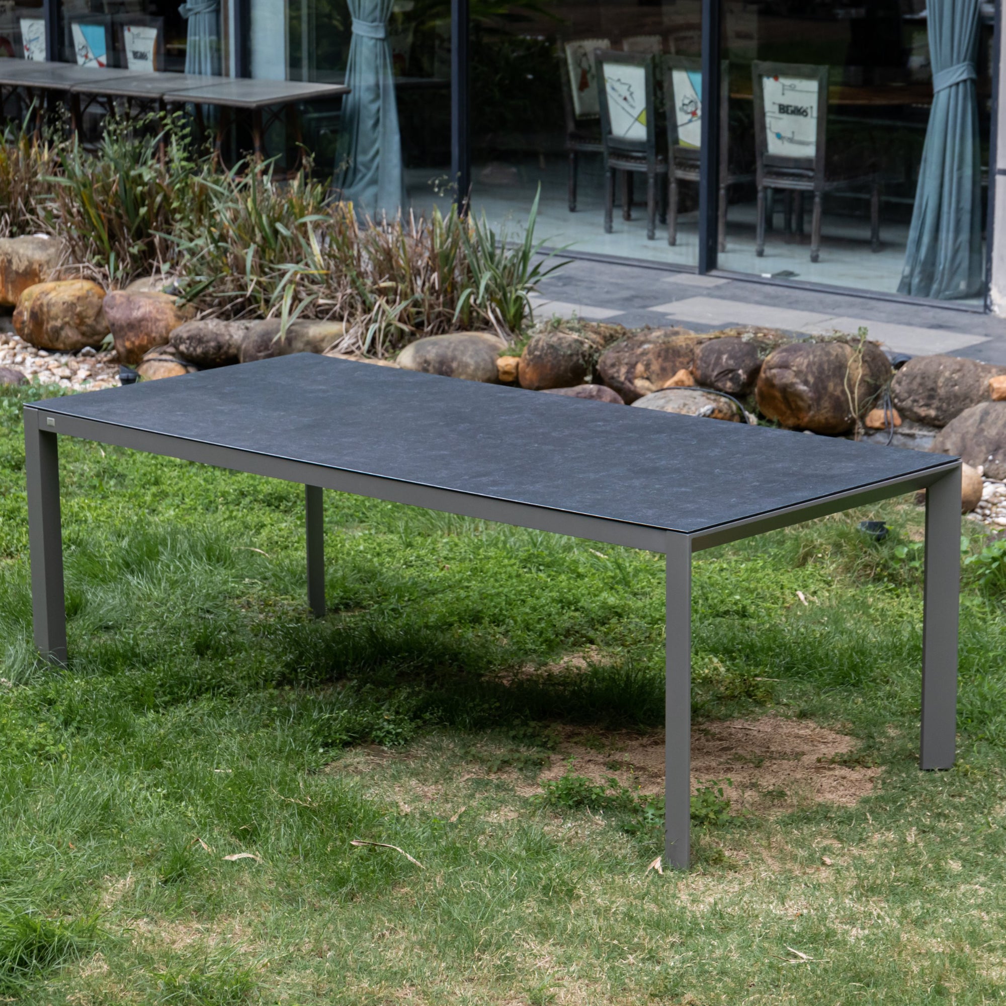 Aluminium Dining Tisch Lyon 220x100x75cm inkl. Keramikglasplatte