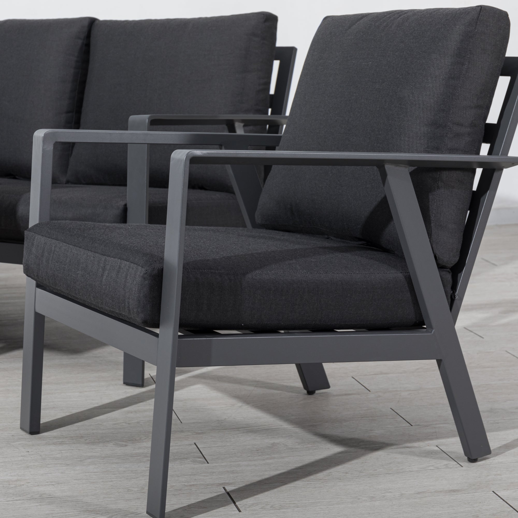 Design! Lounge Set Salina / Pures Aluminium in Anthrazit / Modern & Trendig