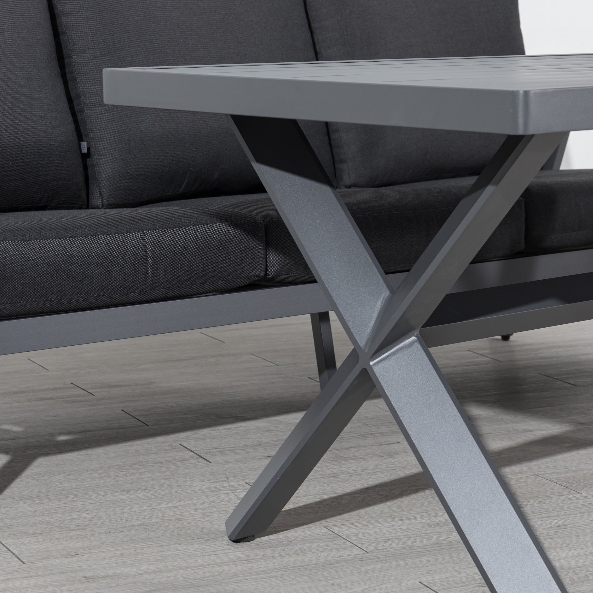 Design! Lounge Set Salina / Pures Aluminium in Anthrazit / Modern & Trendig